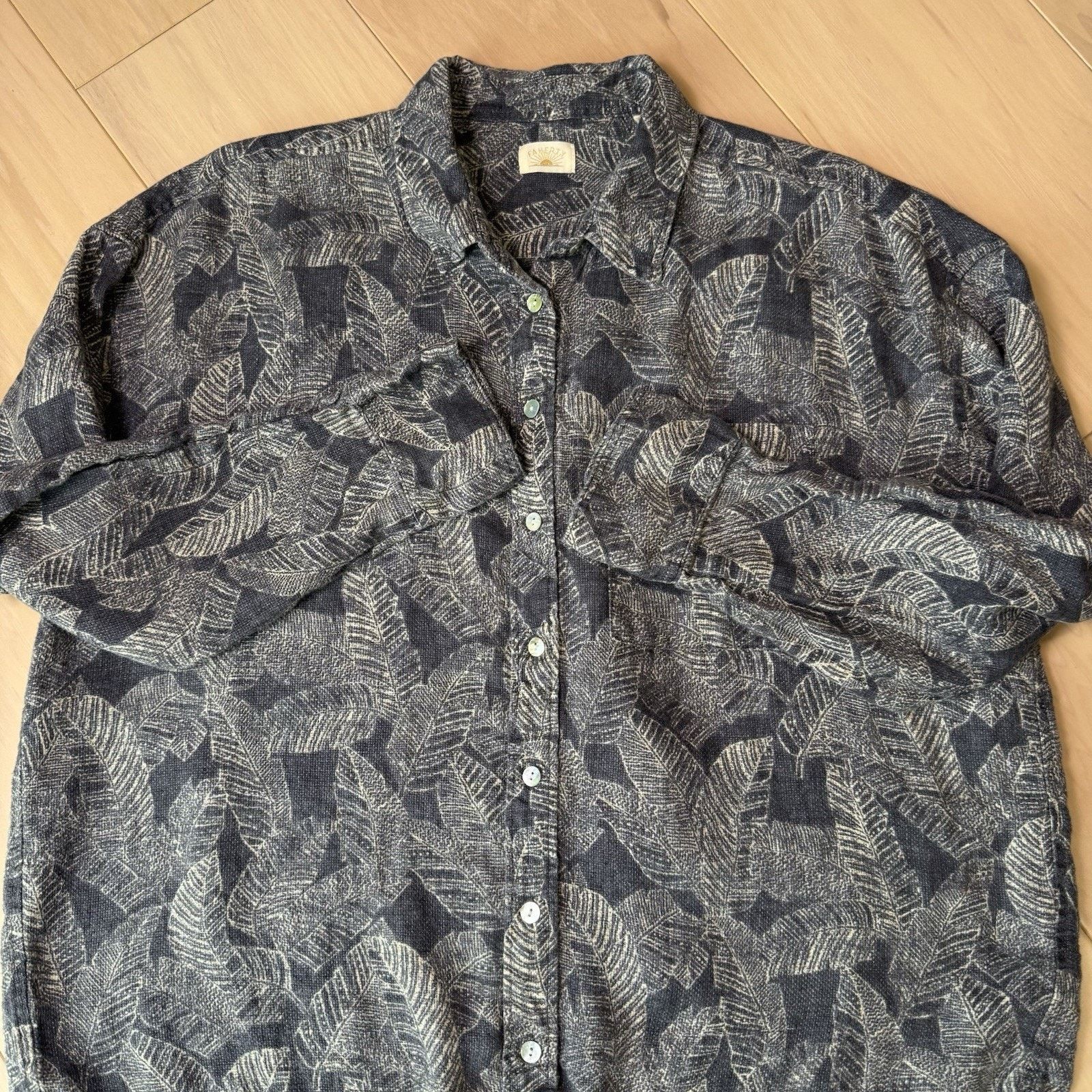Faherty Faherty Breeze Linen Shirt Large Gray Minimalist Long Sleeve Size US L / EU 52-54 / 3 - 5 Thumbnail