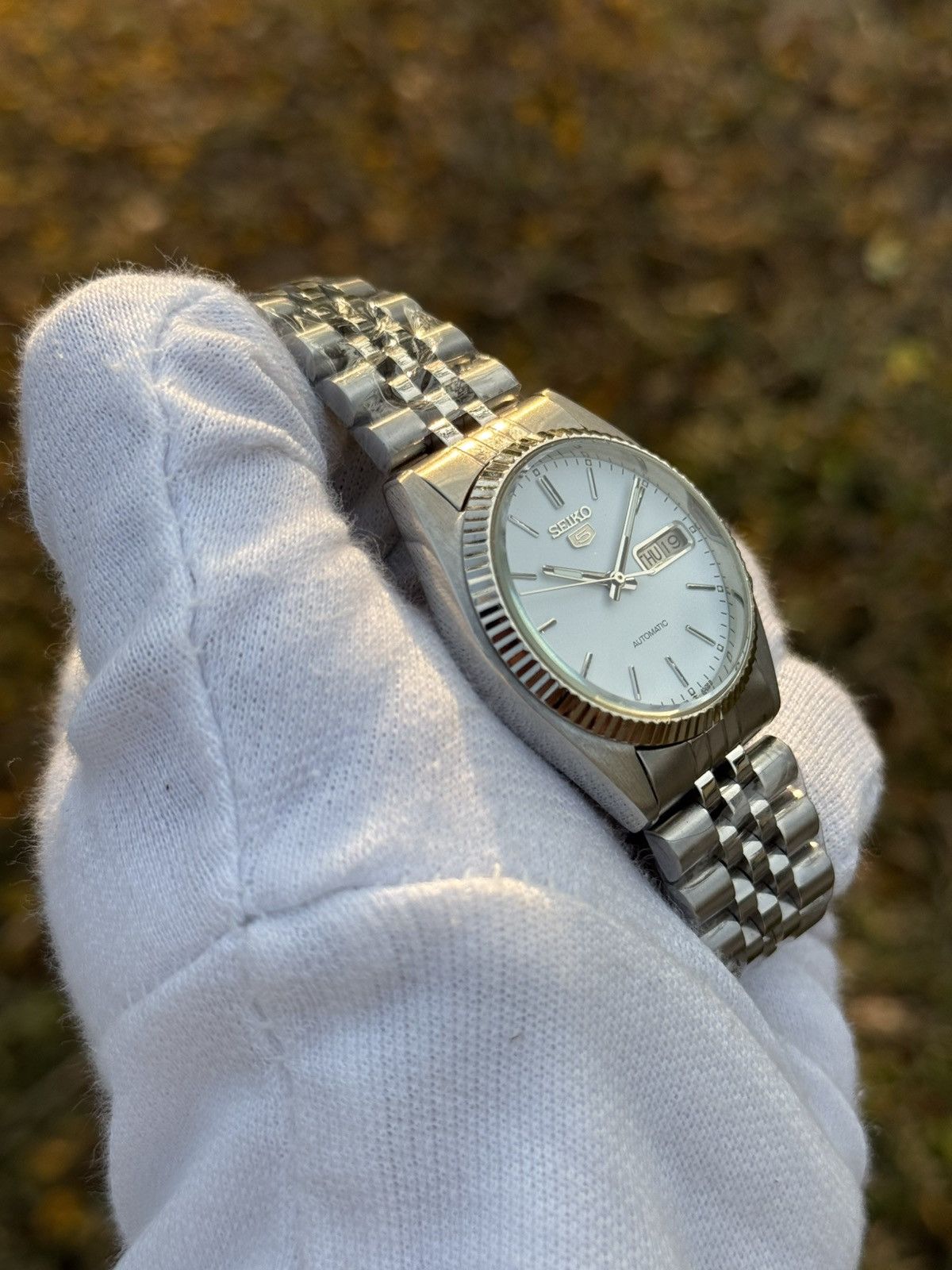 Seiko seiko 5 Crisp White SNXJ automatic 7009-3110 Japan Made Size 36 - 10 Thumbnail