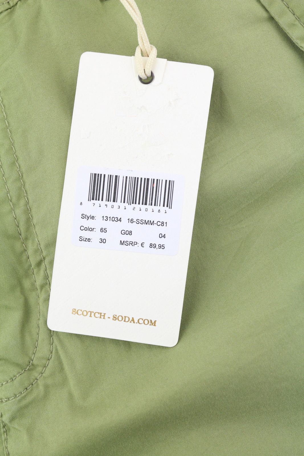Scotch & Soda W30 Green Cargo Elastic Waist Patch Pockets 84137 Size US 30 / EU 46 - 6 Thumbnail