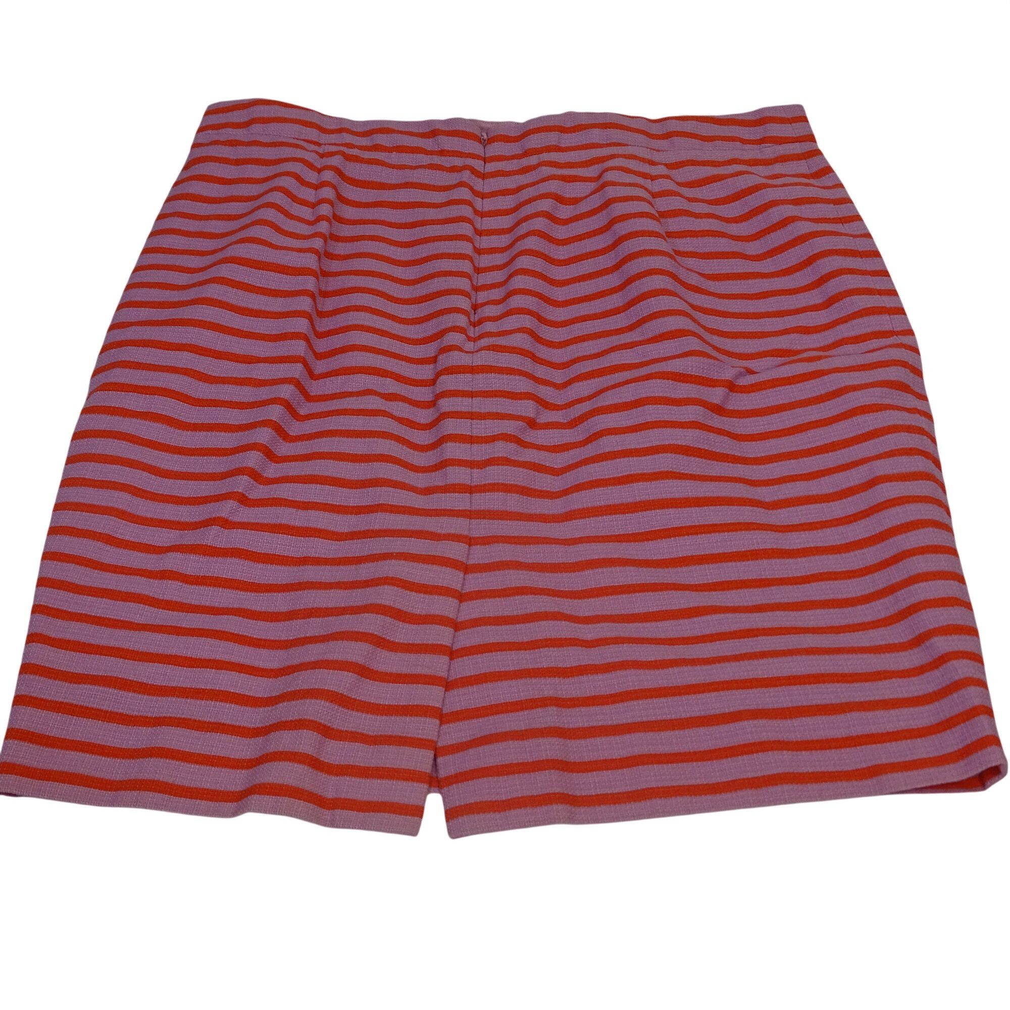 J.Crew J Crew The Pencil Skirt Women Size 12 Purple Orange Stripe Size 34" / US 12 / IT 48 - 3 Thumbnail