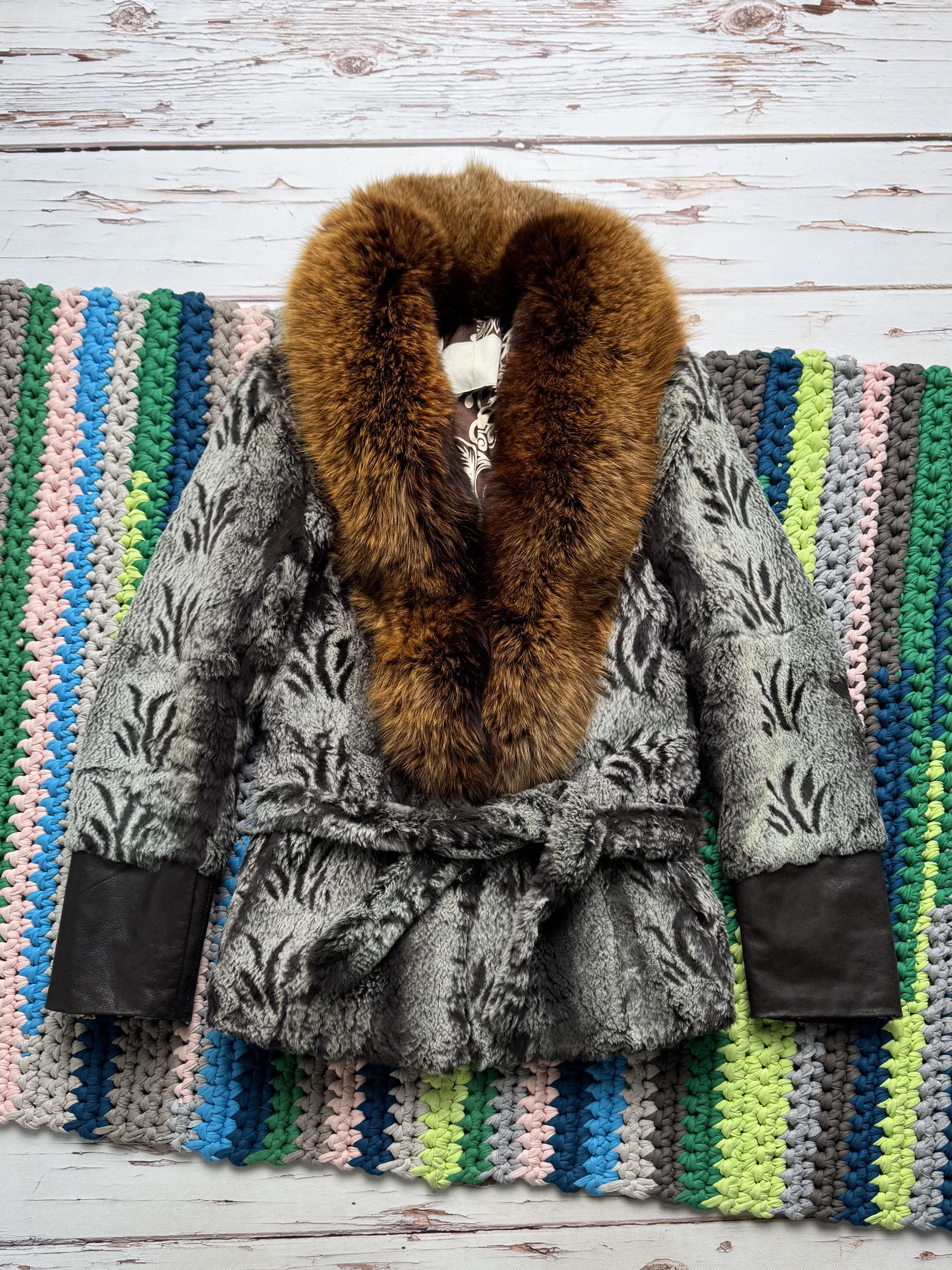 Japanese Brand Vintage Real Fur Jacket With Belt (D15) Size S / US 4 / IT 40 - 5 Thumbnail