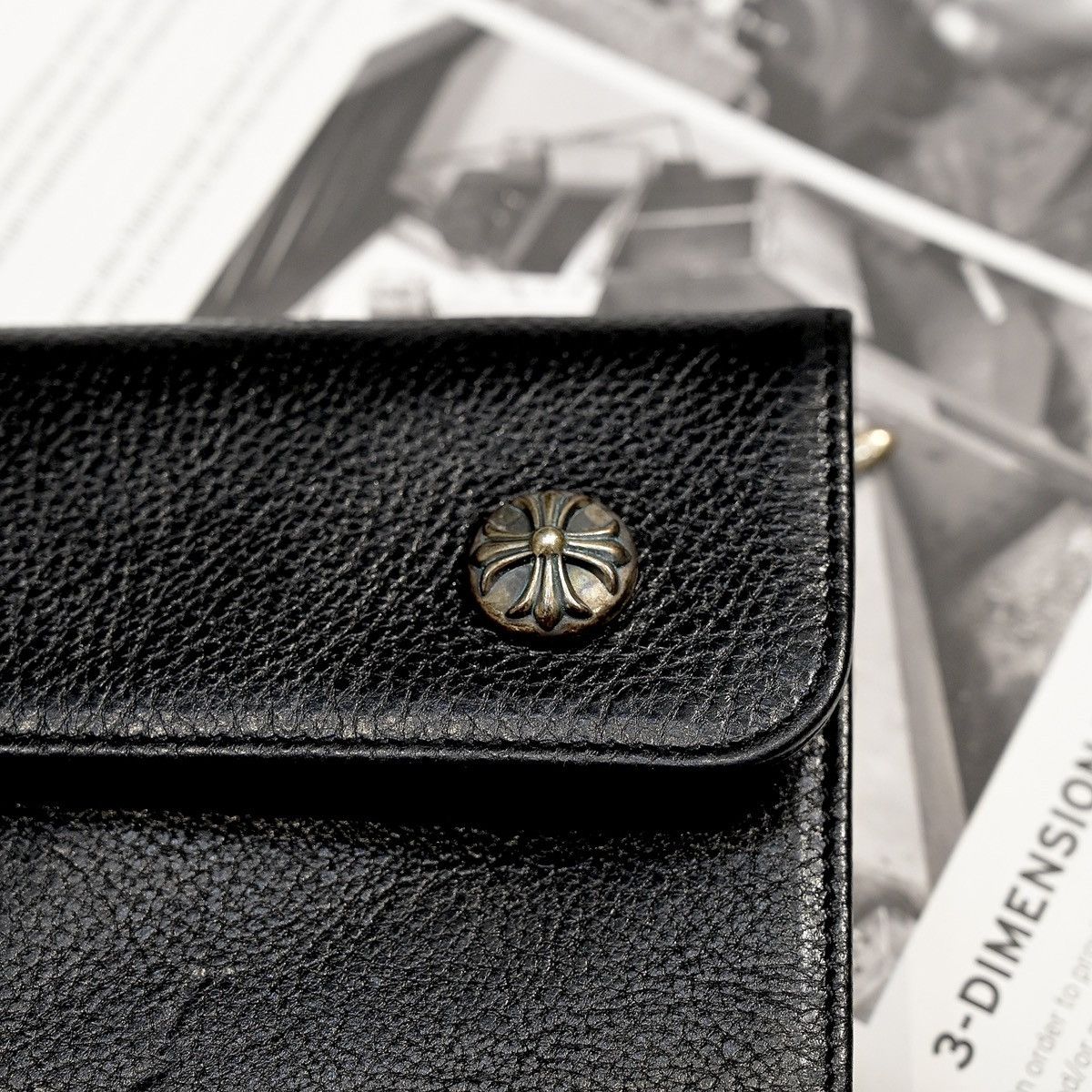 Chrome Hearts CHROME HEARTS WAVE LEATHER WALLET BLACK Size ONE SIZE - 2 Thumbnail