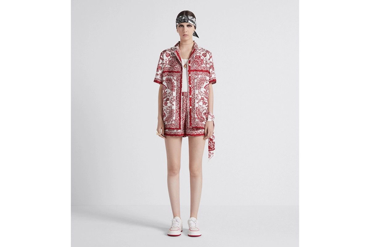 Dior o1bcso1str0225 Chez Moi Shorts in Red/White Size 32" / US 10 / IT 46 - 4 Thumbnail