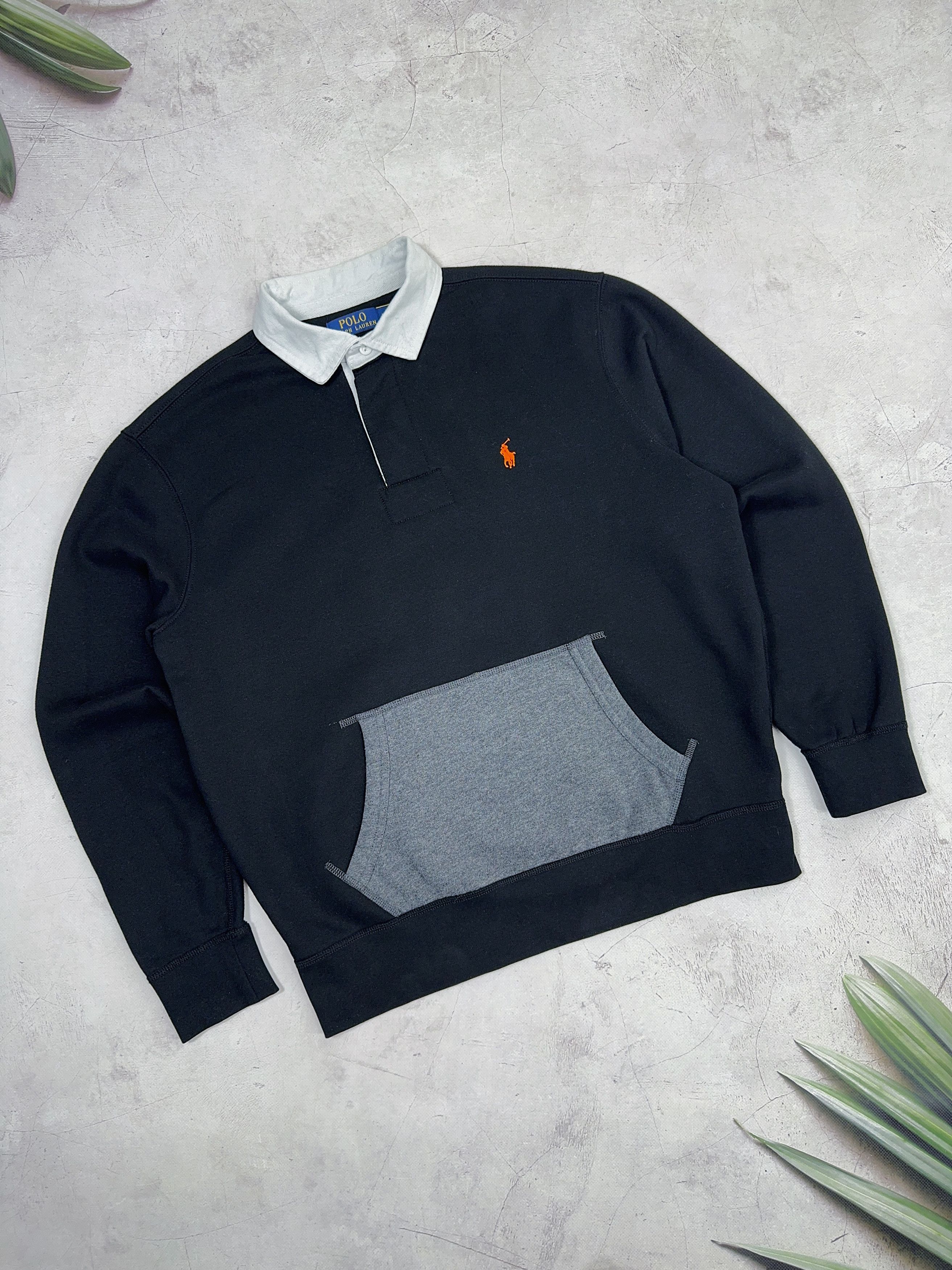 POLO Ralph Lauren Rugby Sweatshirt Top Cabin Fleece Black