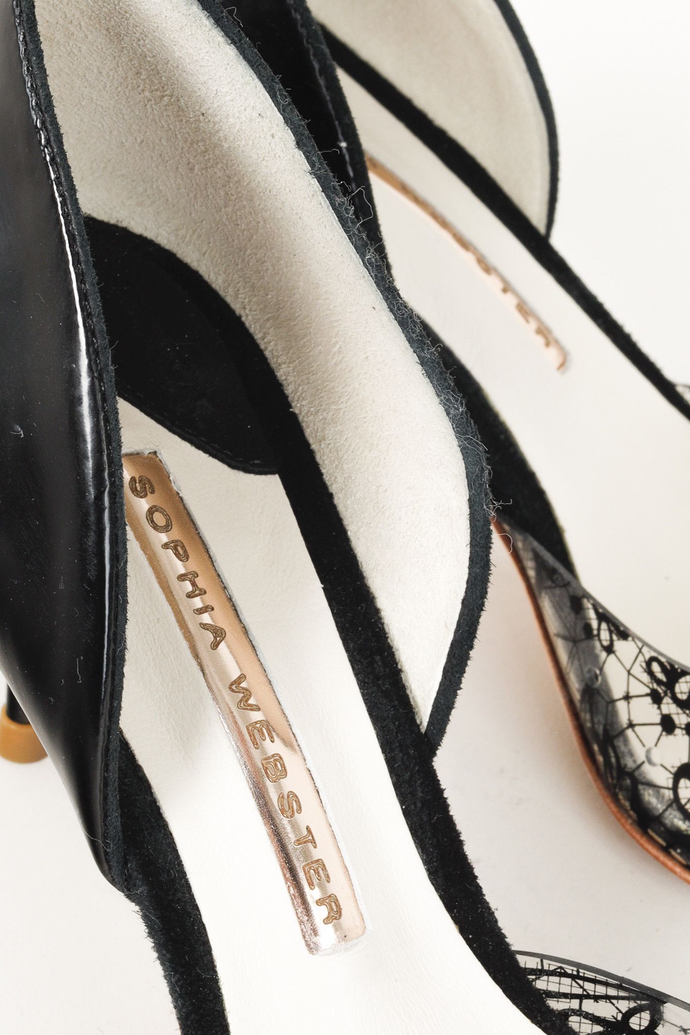 Sophia Webster Sophia Webster Black Patent Printed Lace Detail Stilettos Size US 6 / IT 36 - 9 Thumbnail