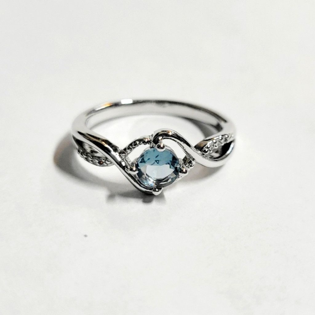 The Unbranded Brand Blue cubic zirconia ring with accents size 7 Size ONE SIZE - 1 Thumbnail