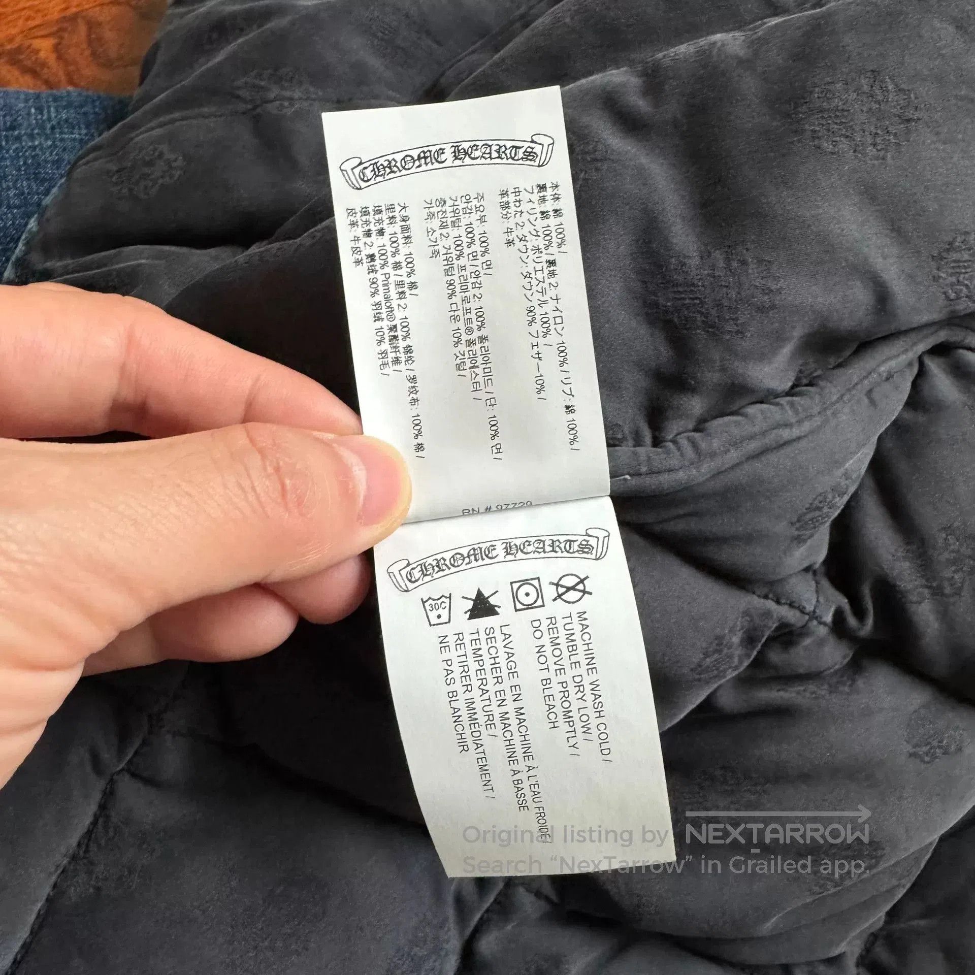 Chrome Hearts blue quilted denim puffer jacket. Size US M / EU 48-50 / 2 - 7 Thumbnail