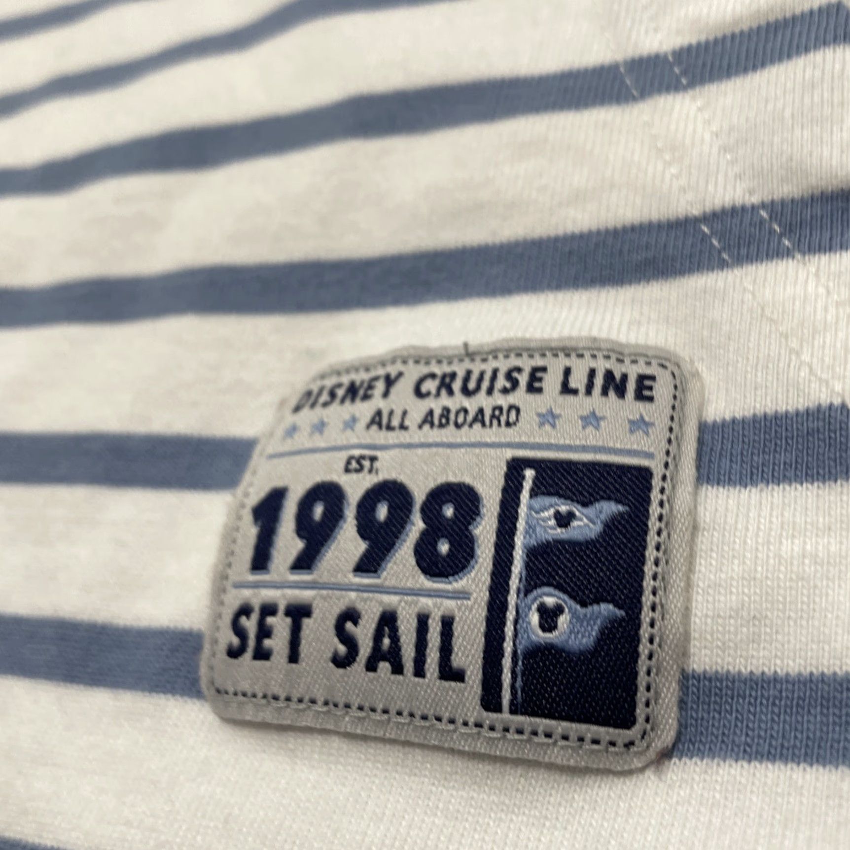 Disney VINTAGE DISNEY Cruise Line Sweater 3XL Henley Hoodie White Blue Stripe Women Adult XXXL Pullover Cotton Polyester Button Lined Money Theme Size XXL / US 16-18 / IT 52-54 - 6 Thumbnail