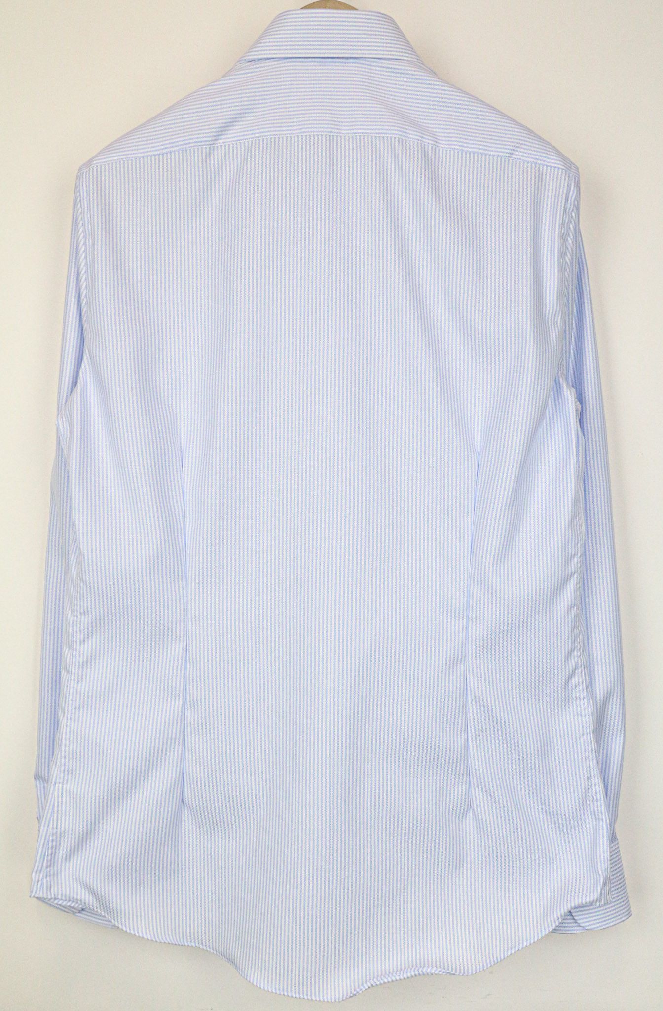 Suitsupply TRAVELLER 39 Extra Slim Blue Cotton Striped Shirt 77022 Size 38R - 2 Thumbnail