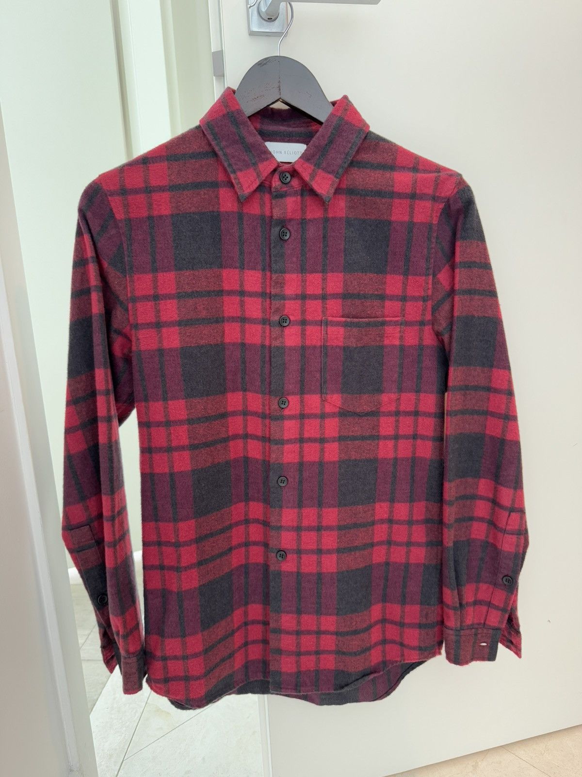 Brushed Flannel Button Up Shirt Red 1 Small Plaid