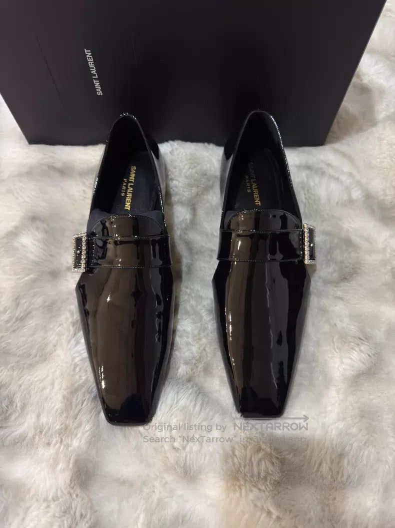 Saint Laurent Paris Saint Laurent Paris Crystal Buckle Loafers Leather Shoes Size US 10 / EU 43 - 4 Thumbnail