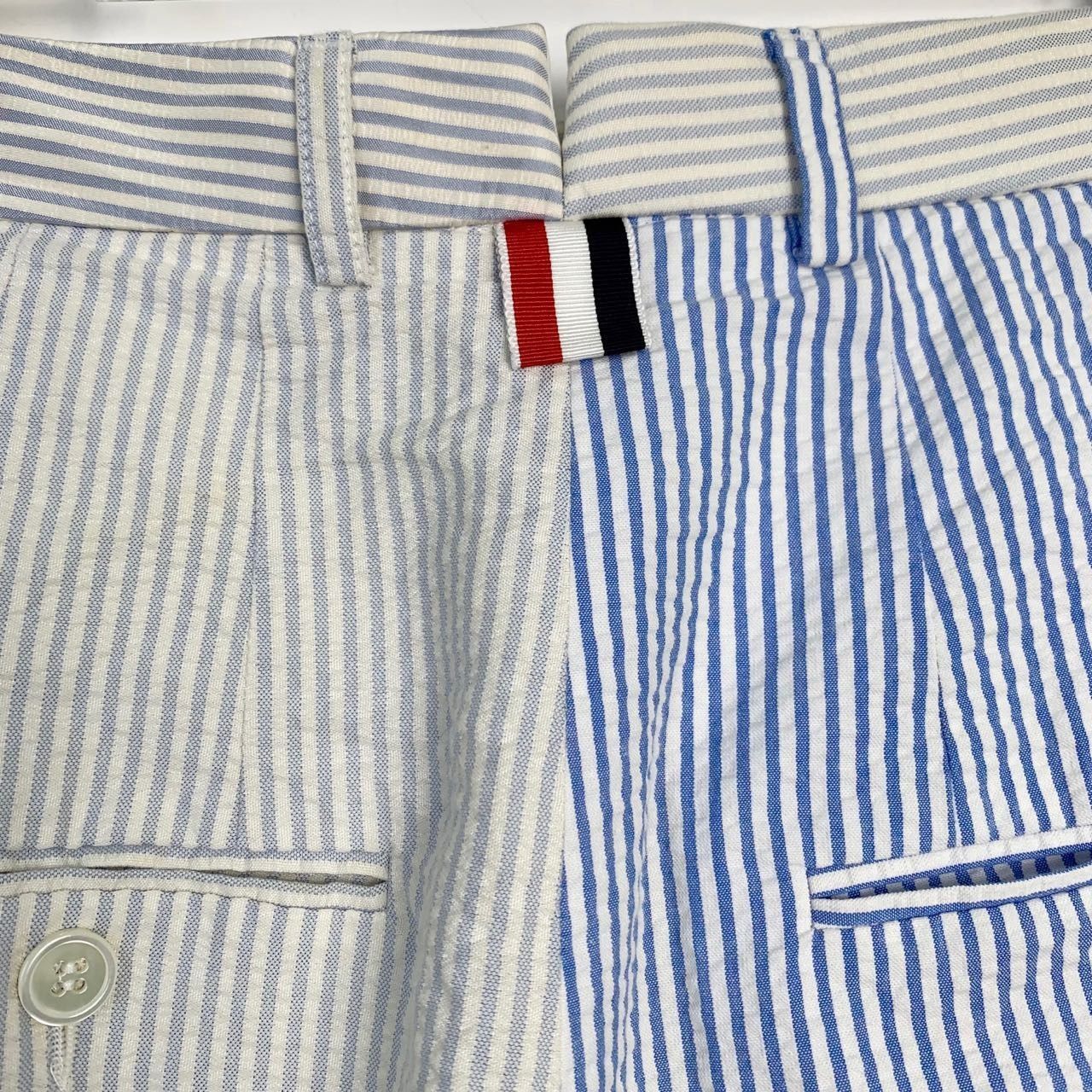 Thom Browne [Thom Browne] Navy/White Striped Contrast Casual Shorts 40/M Size 40" / US 18 - 4 Thumbnail