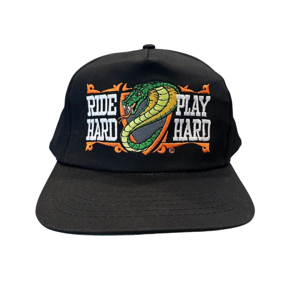 Vintage Vintage 1990s Ride Hard Play Hard biker trucker SnapBack cap Size ONE SIZE - 1 Thumbnail