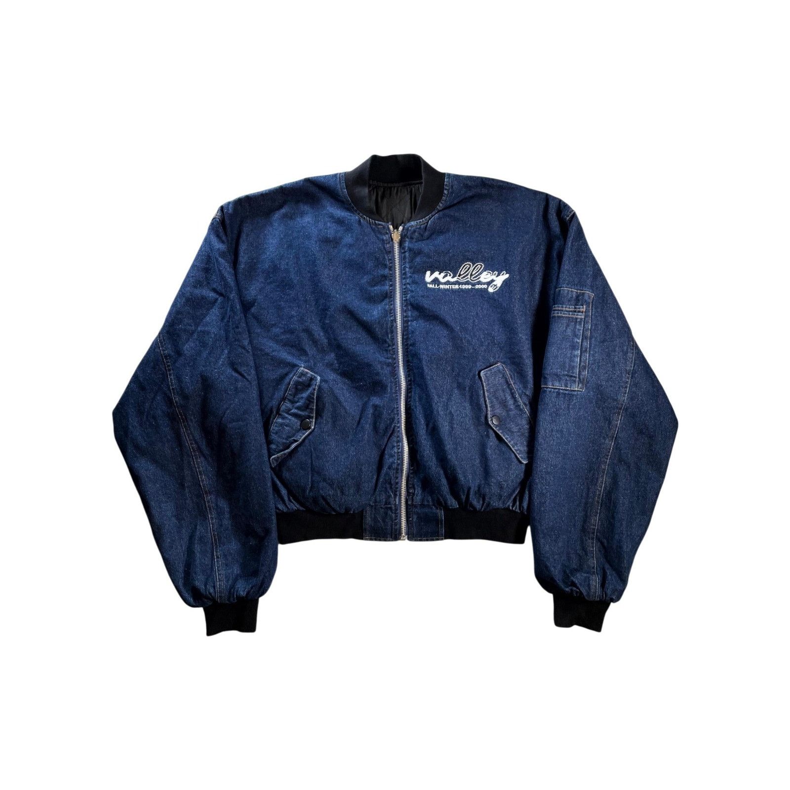 Vale Vale "Raw 1999-2000" Navy Bomber Jacket Size US L / EU 52-54 / 3 - 1 Thumbnail