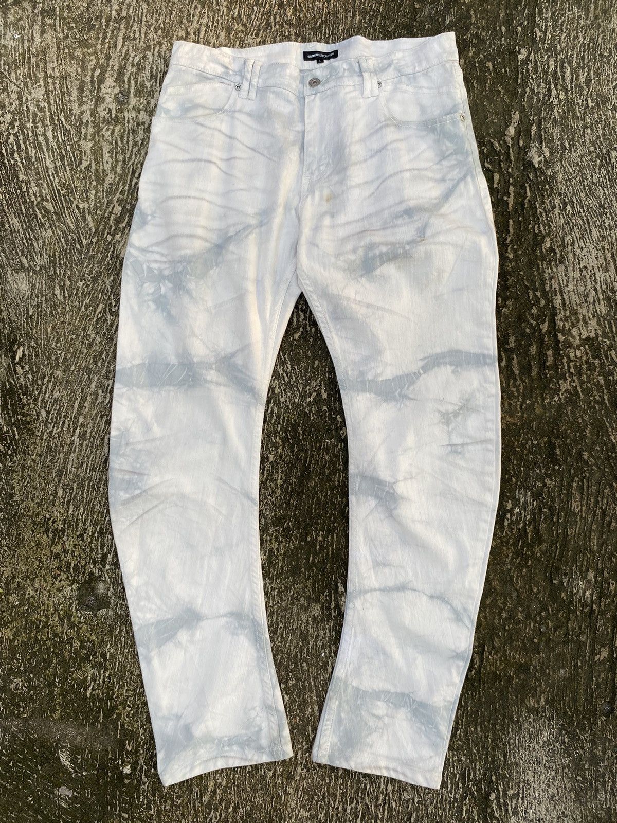 image of If Six Was Nine x Le Grande Bleu L G B Semanticdesign Acid Wash Denim in White, Men's (Size 34)