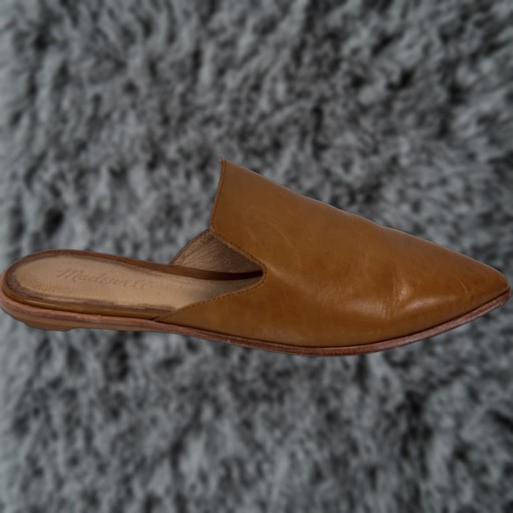 Madewell Madewell The Gemma Leather Pointed Toe Mules | English Saddle | Women’s Size 8 | Brown | Slip On Casual Size US 8 / IT 38 - 1 Thumbnail