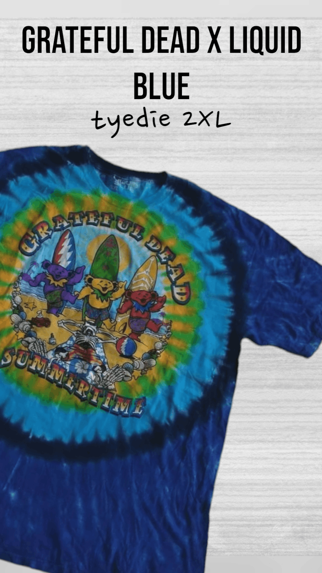 Liquid Blue LIMITED Grateful Dead x LIQUID BLUE 2001 2XL - FASHIONELLA Size US XXL / EU 58 / 5 - 6 Thumbnail