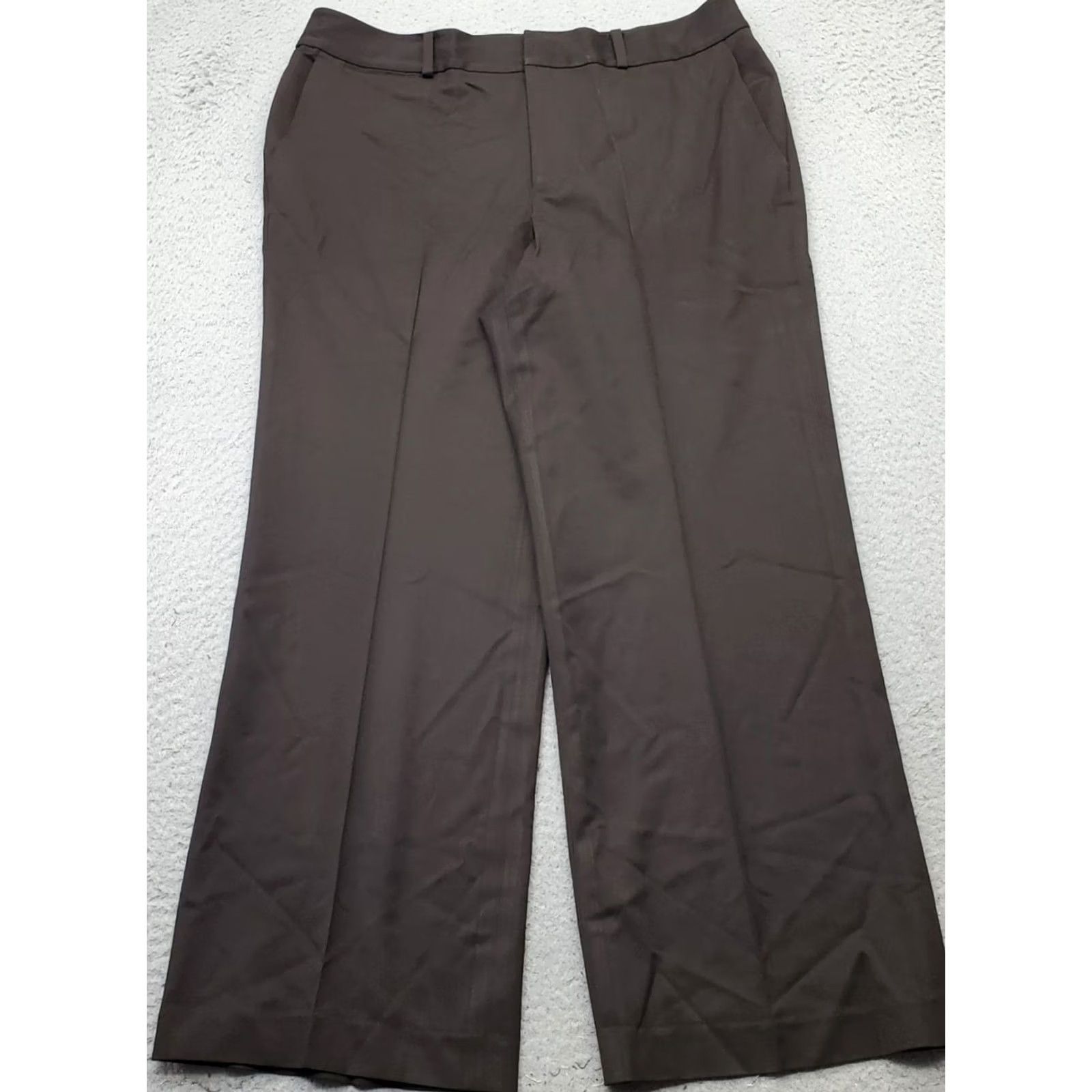 Ralph Lauren Lauren Ralph Lauren Chino Pants Womens 14 Brown Flat Front Wide Leg Hook & Eye Clothes Pants Womens 14 Brown Wide-Leg Front Flat Hook & Eye Size 36" / US 14 / IT 50 - 2 Thumbnail
