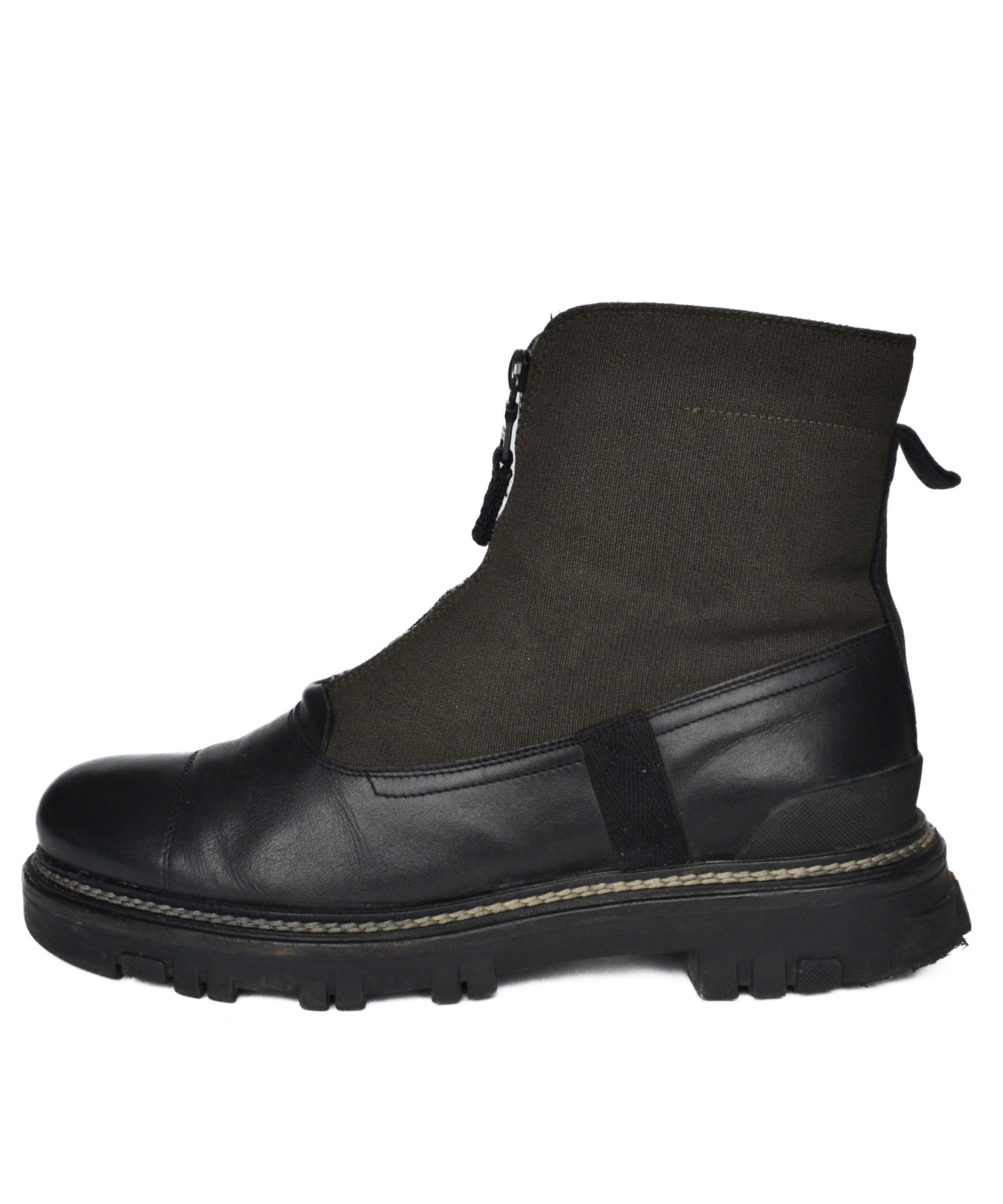 Prada PRADA Boots Leather Vintage Front Zip Black Khaki 39 Size US 9 / IT 39 - 6 Thumbnail