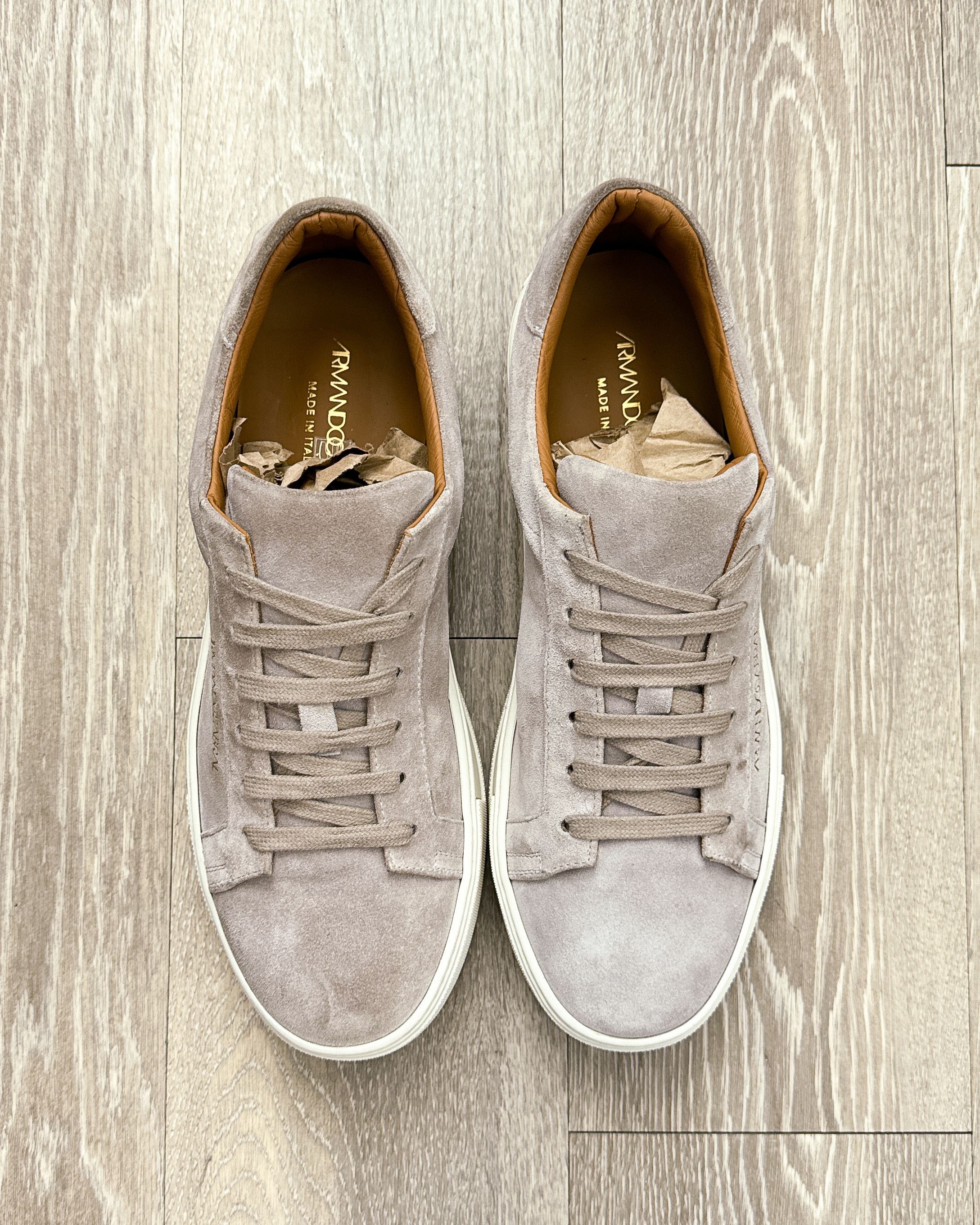 Armando Cabral Armando Cabral Taupe Suede Leather Sneakers Men's 43 Low Top Size US 10 / EU 43 - 6 Thumbnail