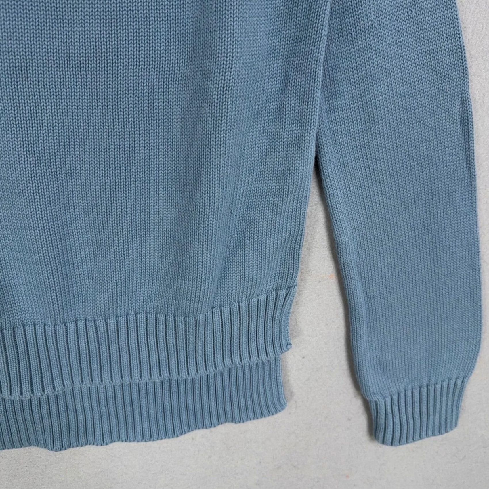 Vintage ABLE Blue Raglan Knit Sweater Womens XXS Crew Neck Casual Pullover Knit All Seasons Space: 100% Organic Cotton Size XS / US 0-2 / IT 36-38 - 3 Thumbnail