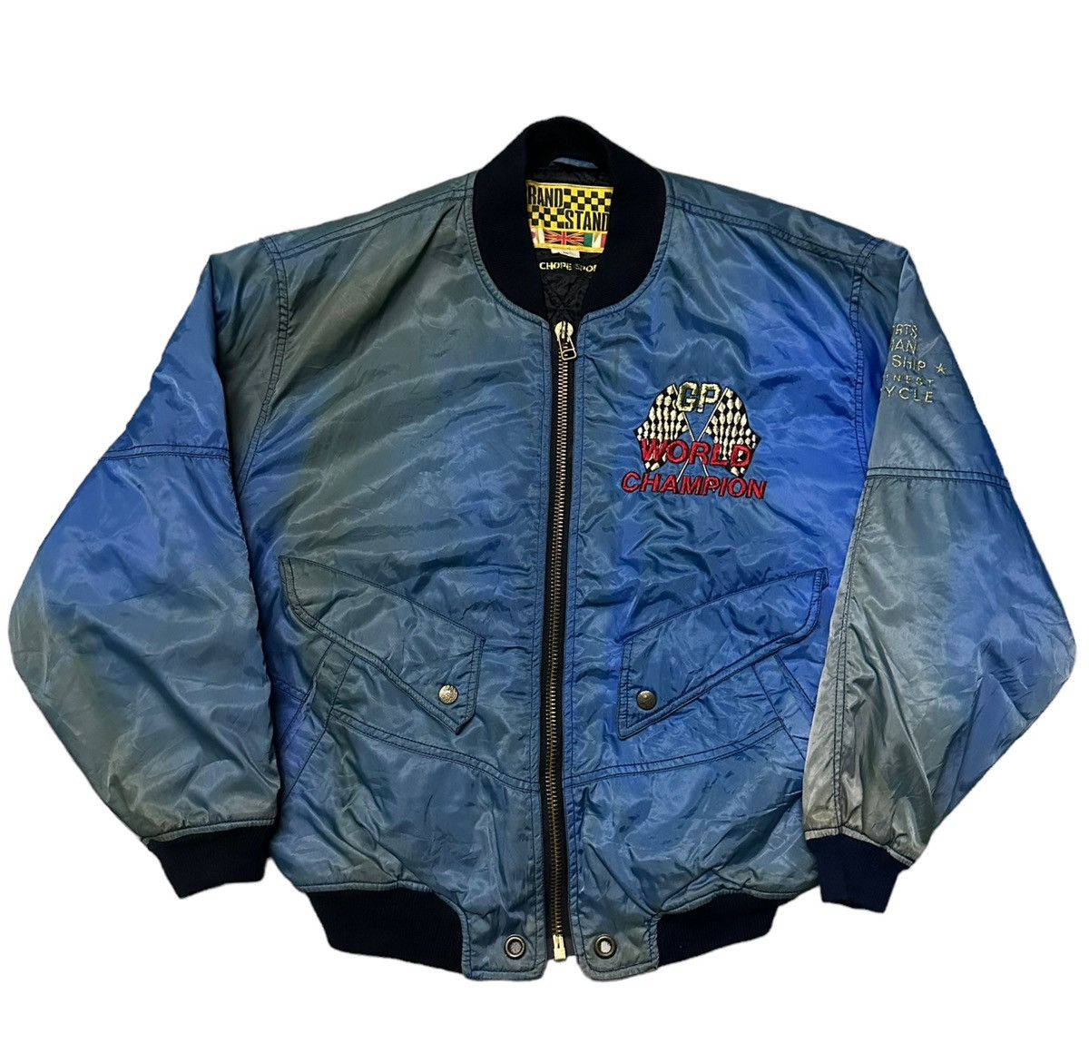 Vintage Sunfaded Vintage Grand prix world champion bomber jacket Size US M / EU 48-50 / 2 - 5 Thumbnail