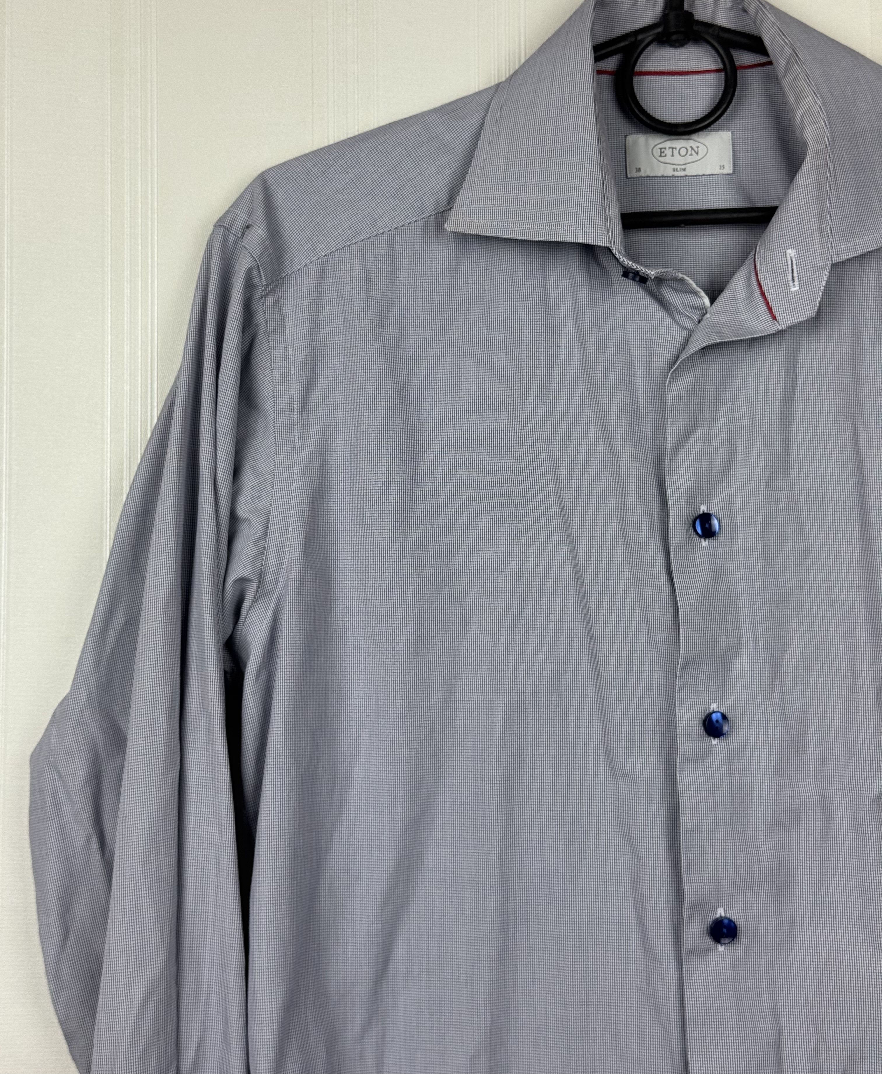 Eton Eton Blue Slim Fit Shirt Size 38 100% Cotton Size US M / EU 48-50 / 2 - 21 Thumbnail