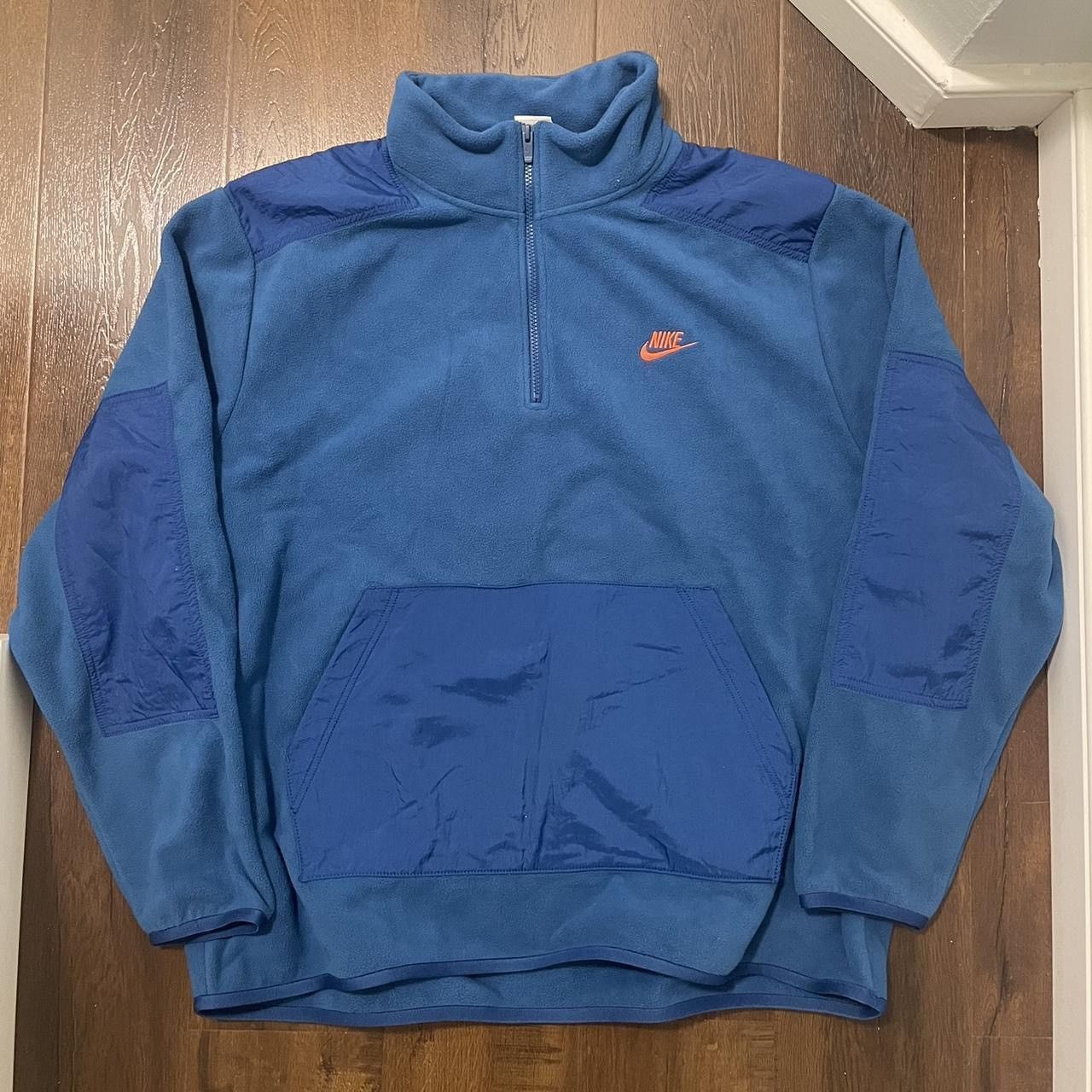 Nike Nike Fleece Zip Sweater Blue Quarter Zip Size US XXL / EU 58 / 5 - 2 Thumbnail