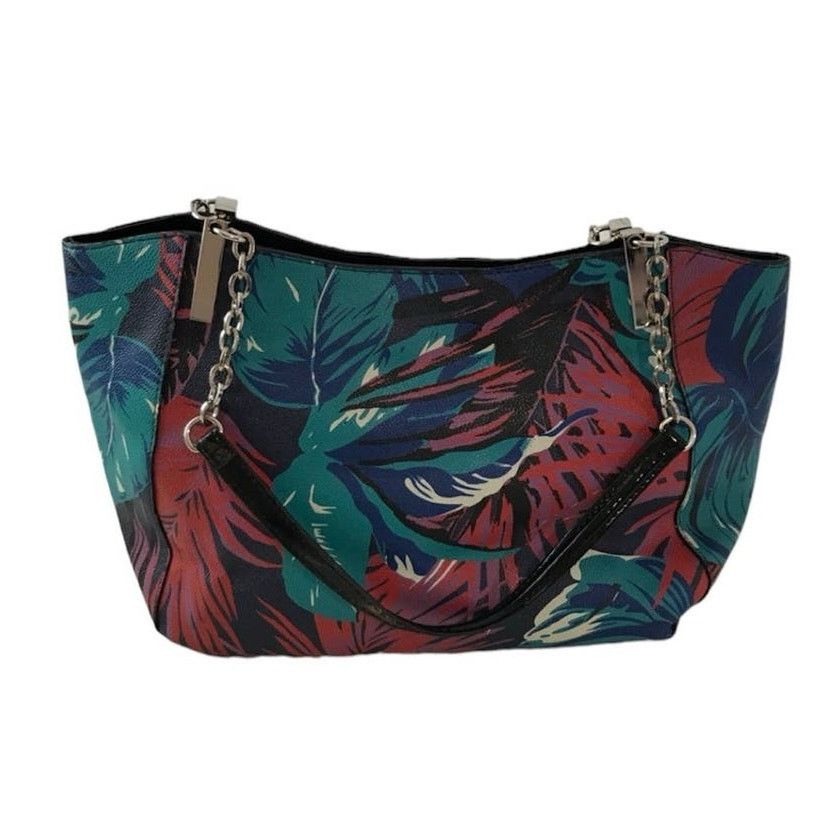 Boutique Tropical Botanical Satchel Handbag in Green, Women's
