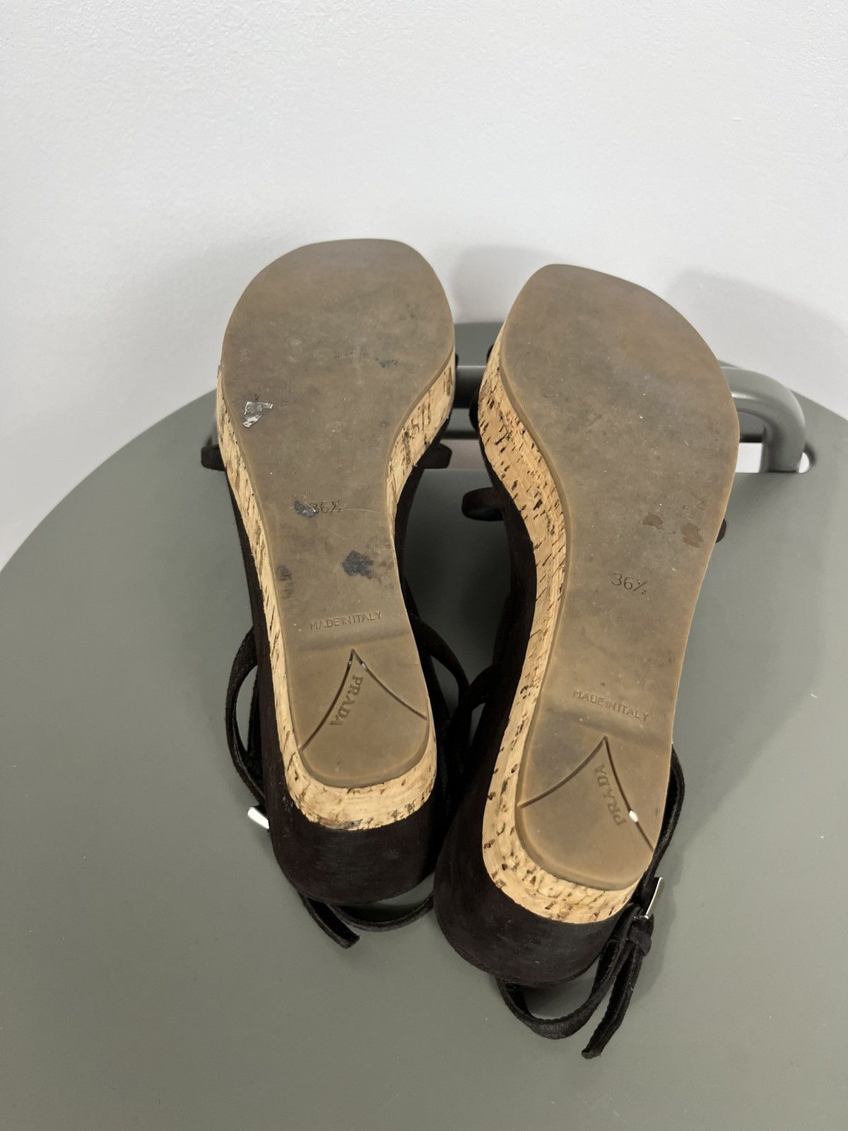 Prada Prada Brown Suede Cork Wedge Sandals – Size 36.5 Women’s Size US 6.5 / IT 36.5 - 12 Thumbnail