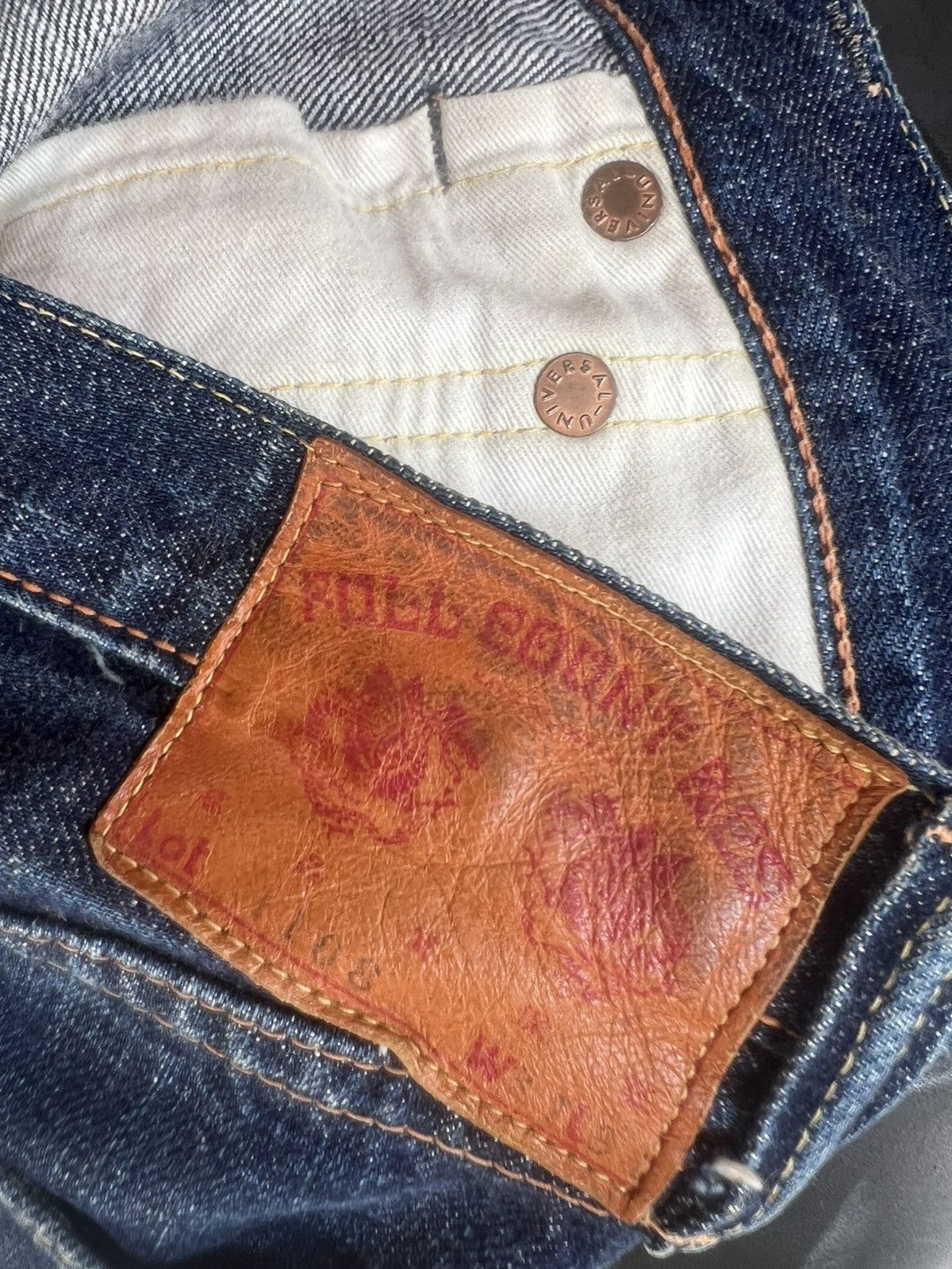 Full Count & Co. Vintage Full Count Japan Fade Blue Denim Selvedge Jeans Size US 31 - 23 Thumbnail