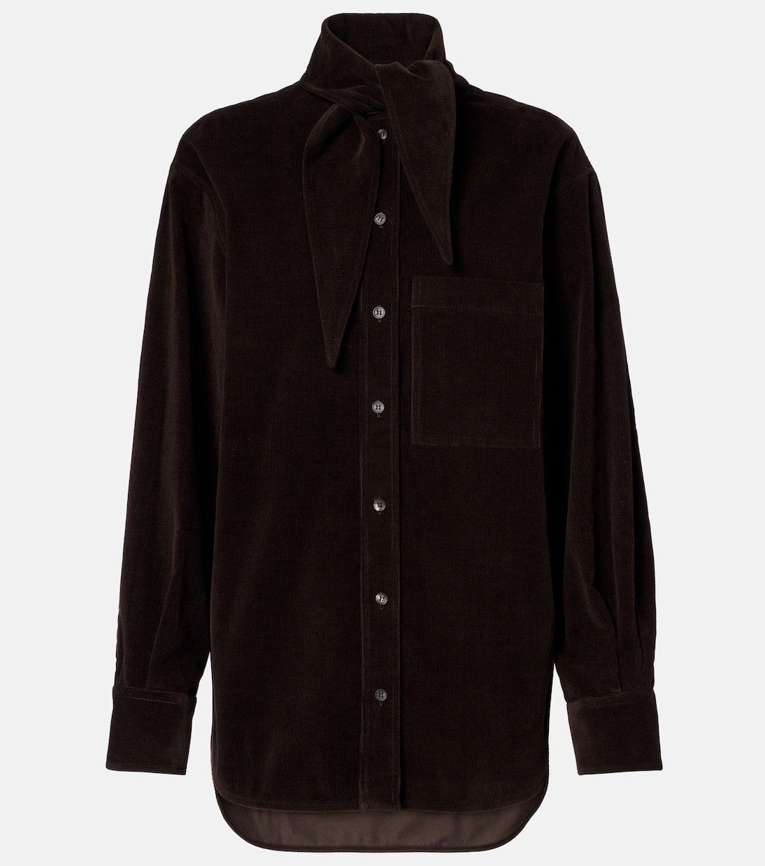 Salvatore Ferragamo o1s1rm0526 Cape-design Blouse in Brown Size XS / US 0-2 / IT 36-38 - 1 Thumbnail