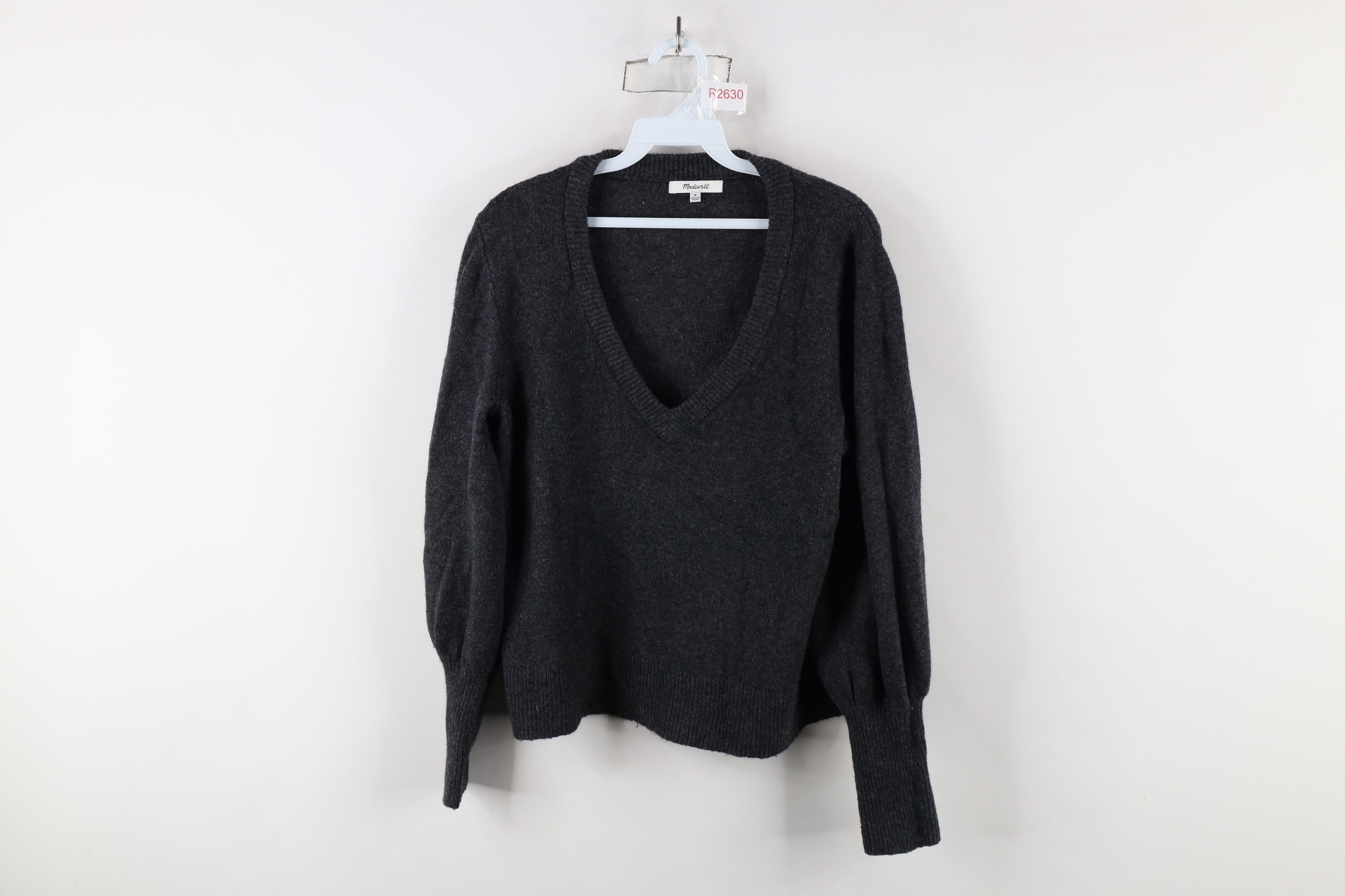 Madewell × Vintage Madewell Yarn Wool Blend Knit Dashwood V-Neck Sweater Gray Size M / US 6-8 / IT 42-44 - 1 Thumbnail