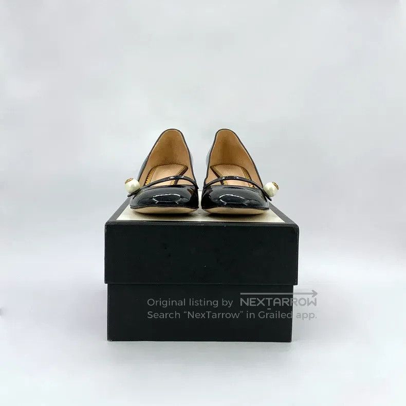 Gucci Gucci Black round toe pearl buckle Mary Jane high heels Size US 6 / IT 36 - 8 Thumbnail
