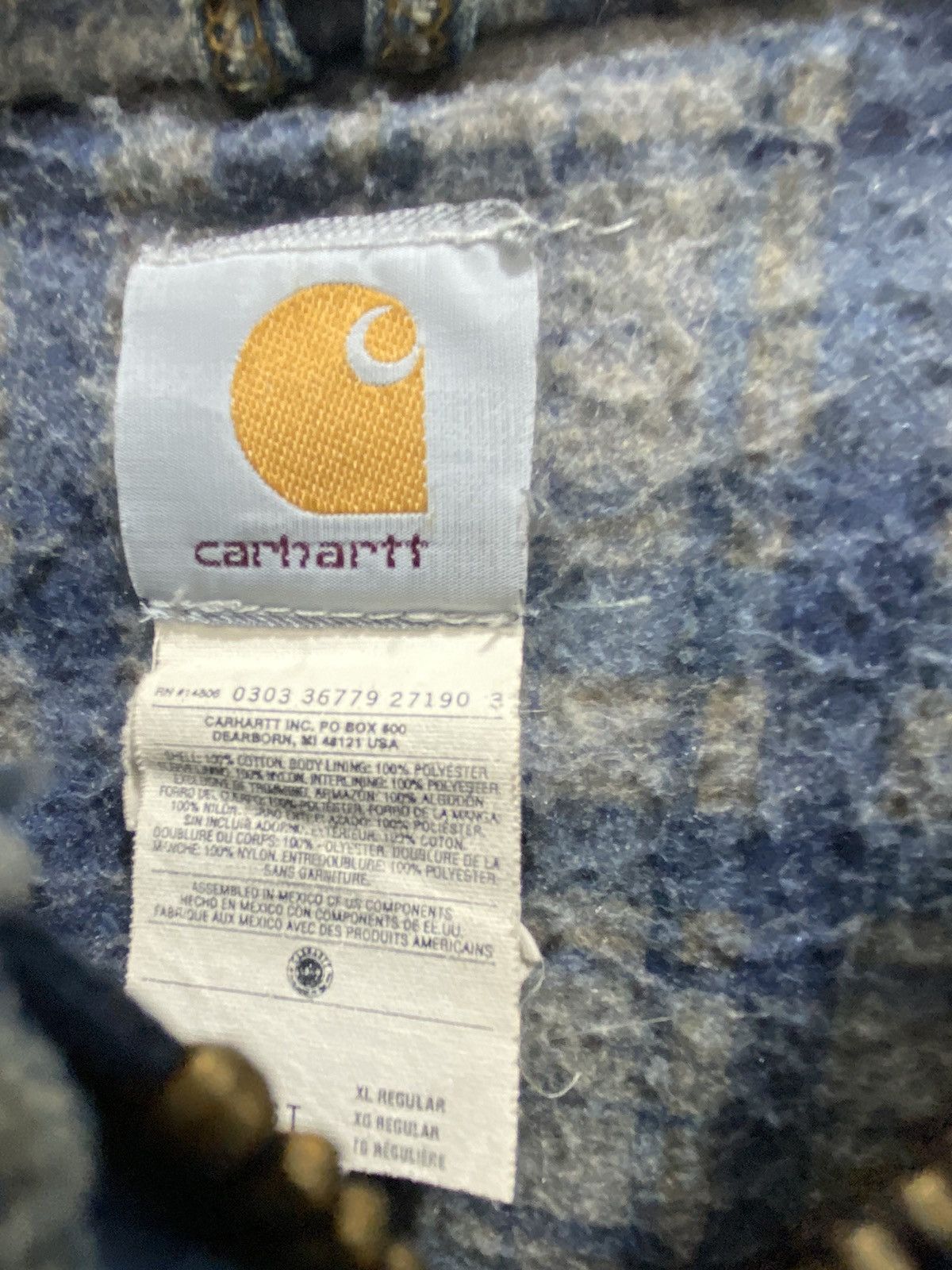 Carhartt Active Jacket J139 DST Carhartt USA blue denim, used. Size US XL / EU 56 / 4 - 6 Thumbnail