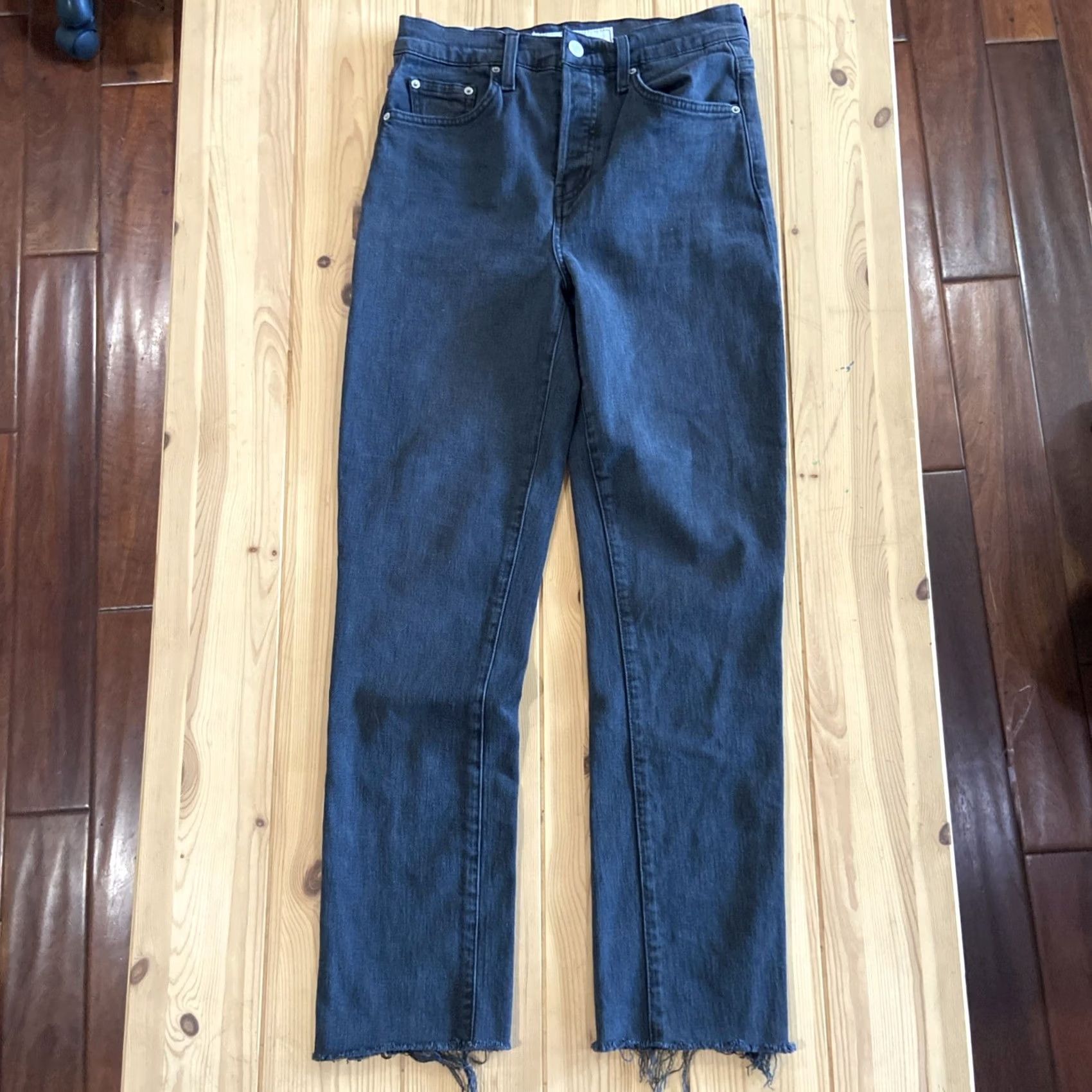 Frank & Eileen Frank & Eileen Cork Everyday Straight Jeans Womens 26 Black Stretch Raw Hem D601 Regular Jeans Women Size 26" / US 2 / IT 38 - 2 Thumbnail
