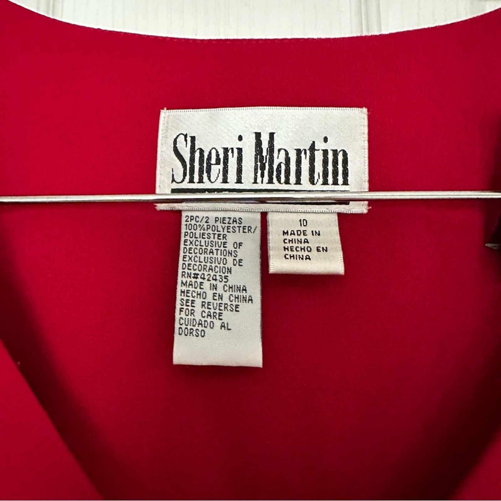 Other Vintage like NEW Sheri Martin 2 piece Red Dress & Jacket Size L / US 10 / IT 46 - 6 Thumbnail
