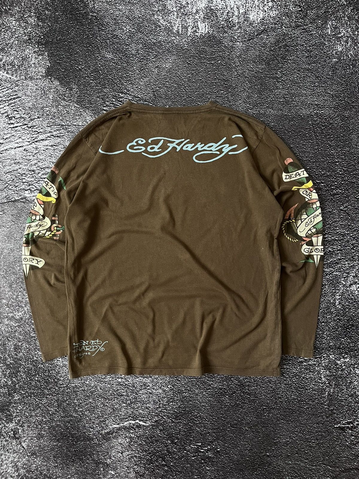 Ed Hardy Vintage Ed Hardy Eagle Death Before long sleeve Size US L / EU 52-54 / 3 - 2 Thumbnail