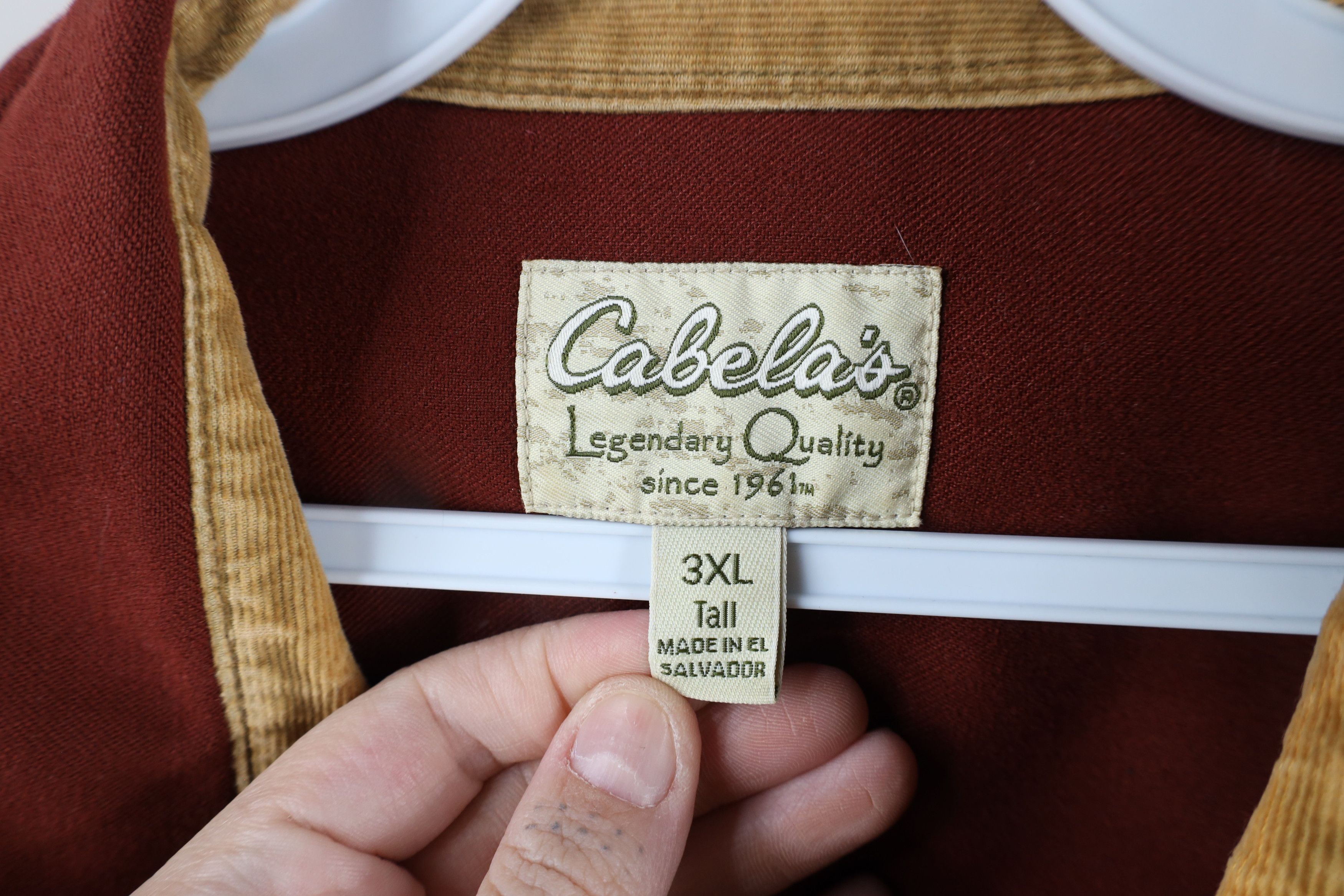 Cabelas × Vintage Vintage 90s Cabelas Heavyweight Collared Button Shirt Red Size US XXL / EU 58 / 5 - 11 Thumbnail