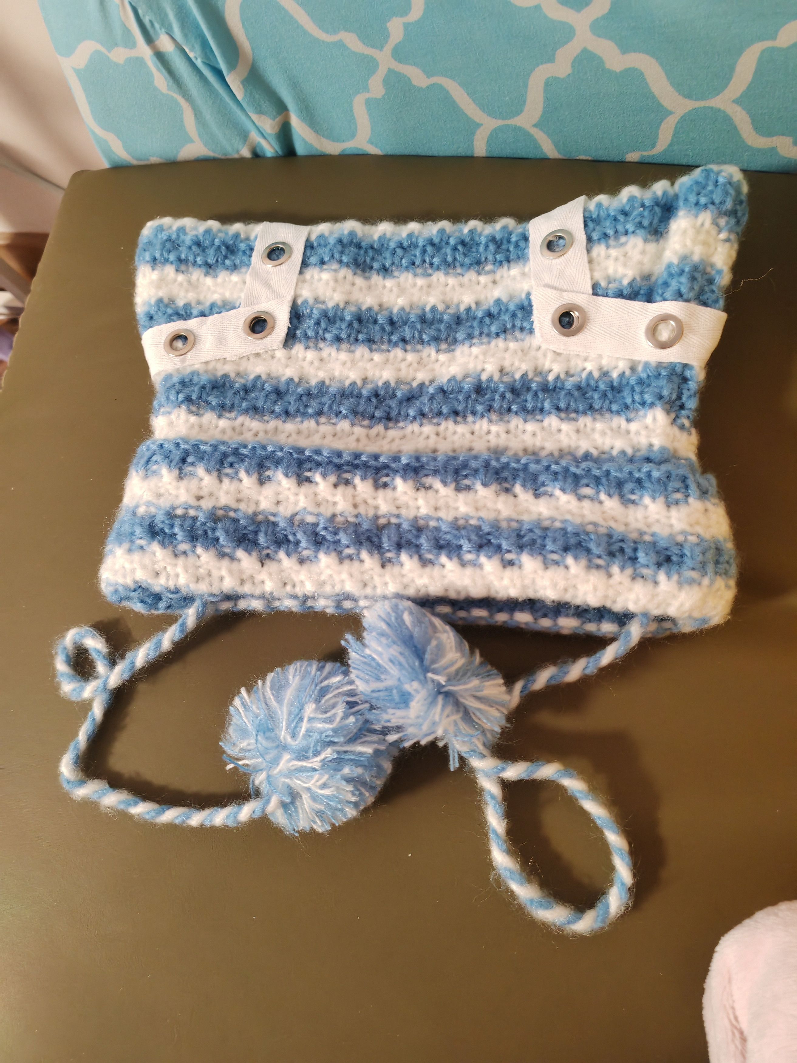 Japanese Brand blue stripe beanie Size ONE SIZE - 5 Thumbnail