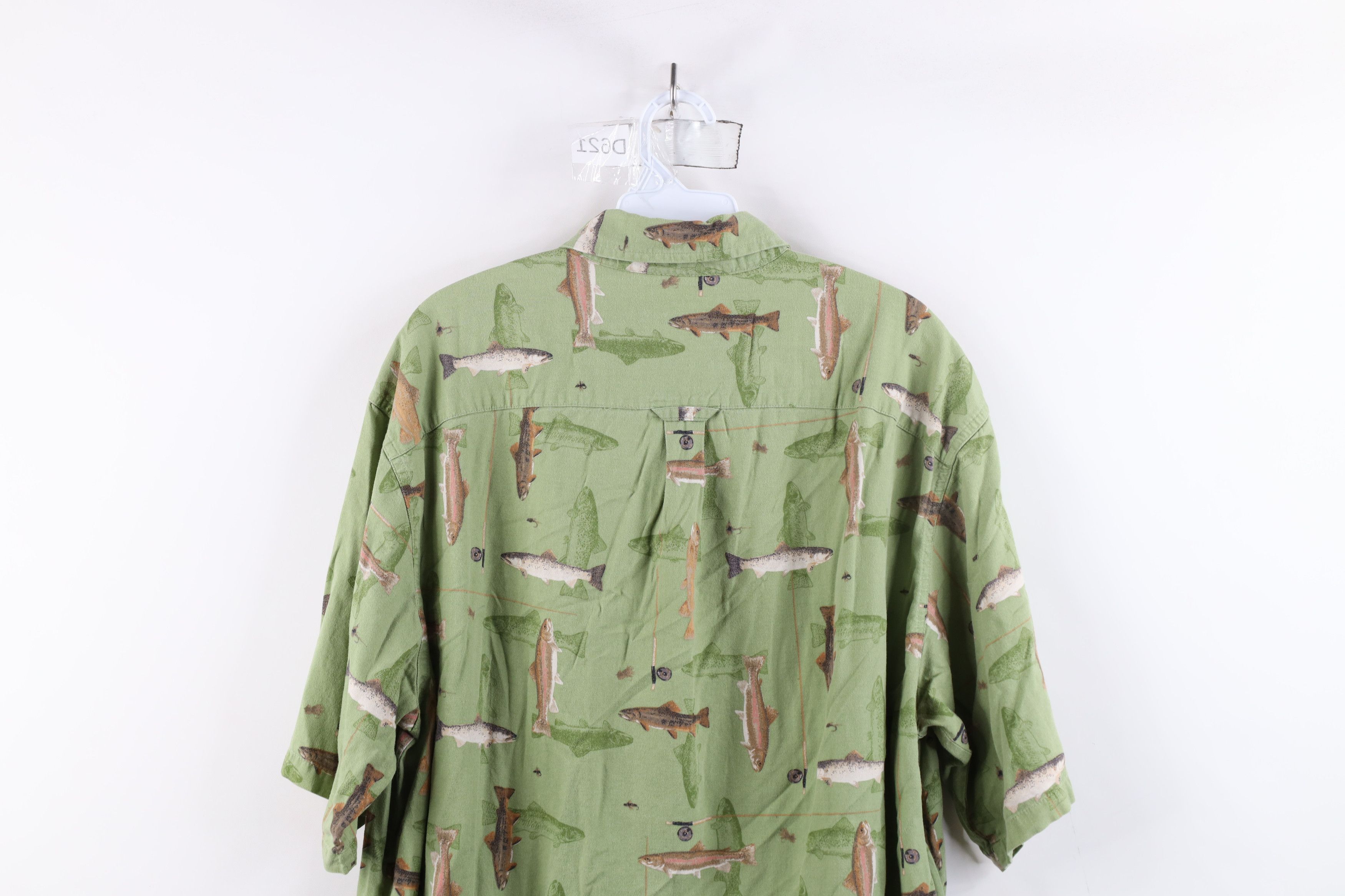 Columbia × Vintage Vintage Columbia Fishing Print Short Sleeve Button Shirt Size US L / EU 52-54 / 3 - 12 Thumbnail
