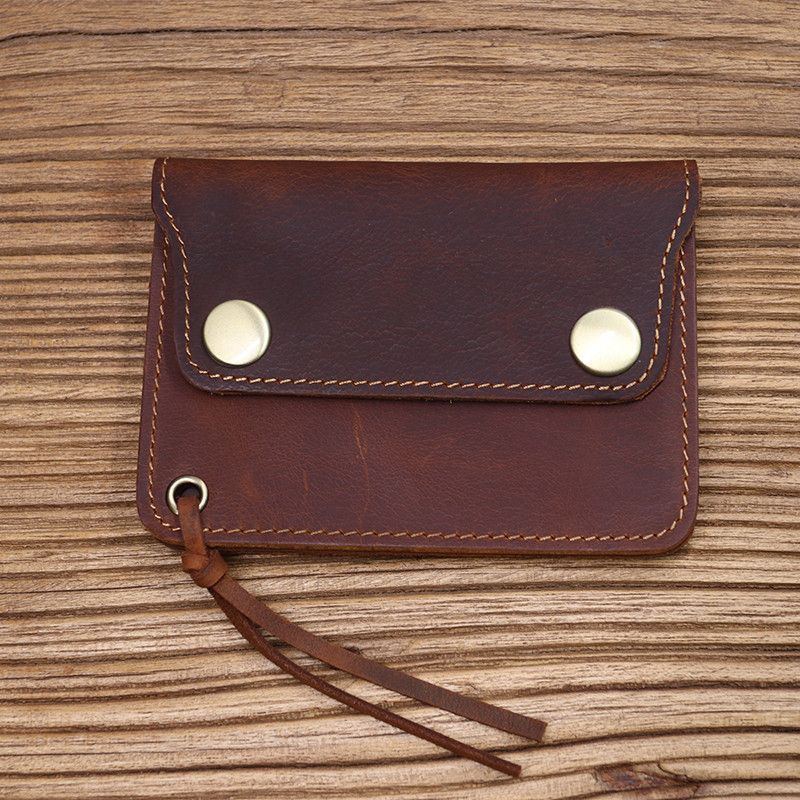 Japanese Brand × Leather × Vintage Short Small Men's Purse Card Holder With Zipper Coin Pocket Size ONE SIZE - 1 Thumbnail