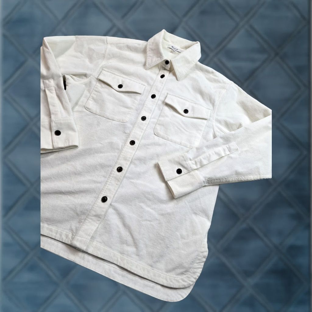 Madewell Madewell Corduroy Shirt Jacket Womens M Ivory Button Up Long Sleeve Stretch Size M / US 6-8 / IT 42-44 - 1 Thumbnail