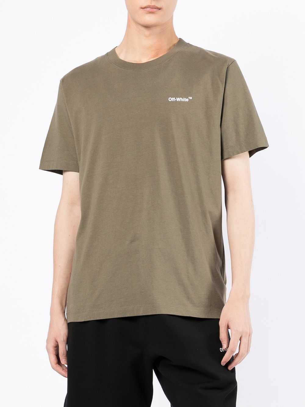 Off-White o1gr1nt1124 Wave Diag Slim S/S T-Shirt in Army Green Size US XS / EU 42 / 0 - 3 Thumbnail