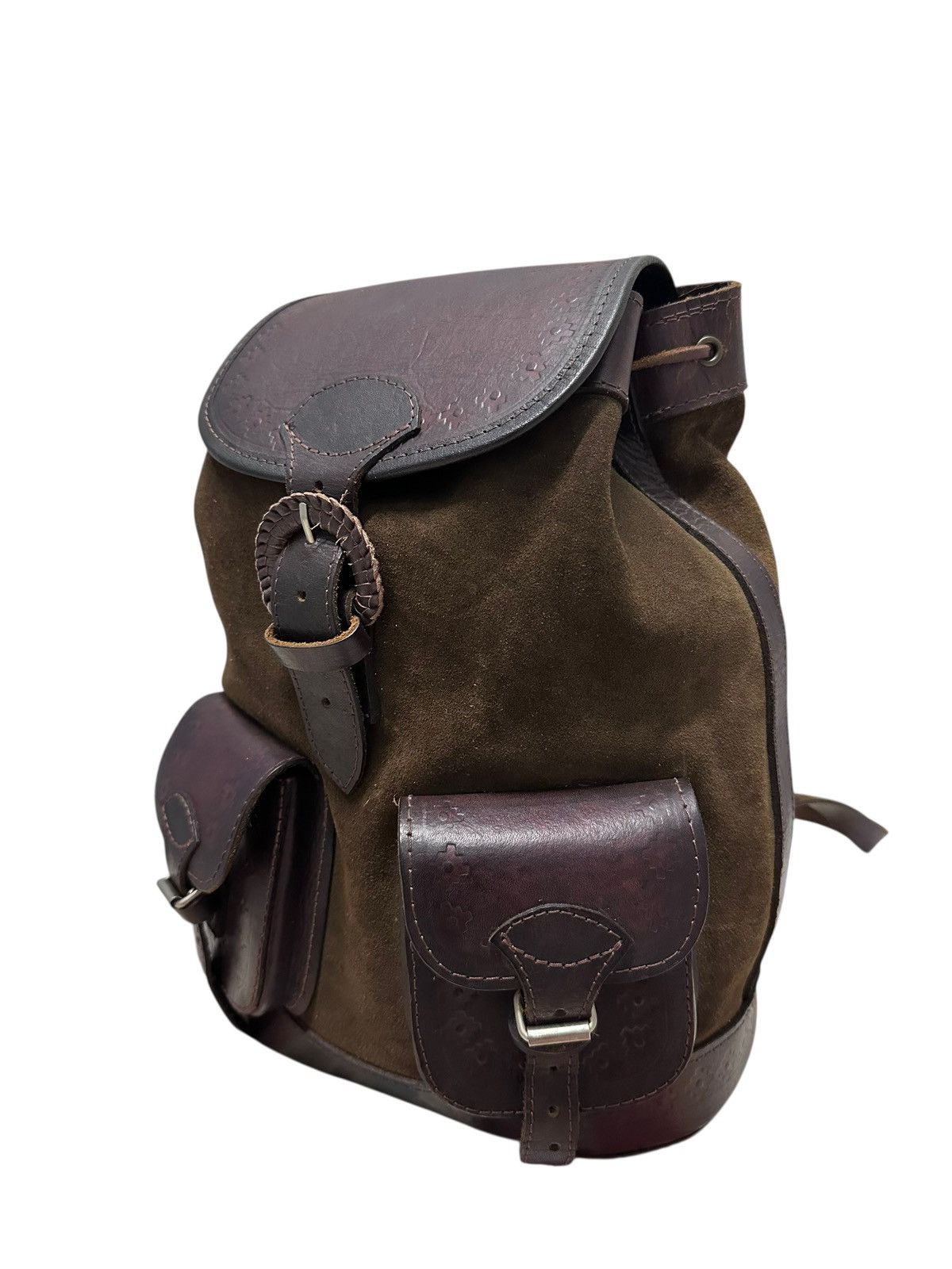 Japanese Brand Vintage Handmade Tactical Pockets Leather Backpack Size ONE SIZE - 4 Thumbnail