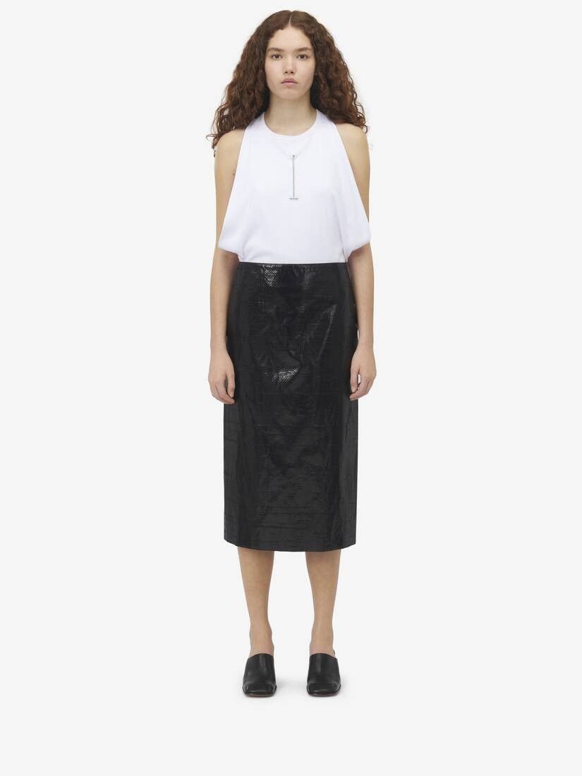 Alexander McQueen o1srvl11e0326 Tarpaulin Pencil Skirt in Black Size 28" / US 6 / IT 42 - 2 Thumbnail