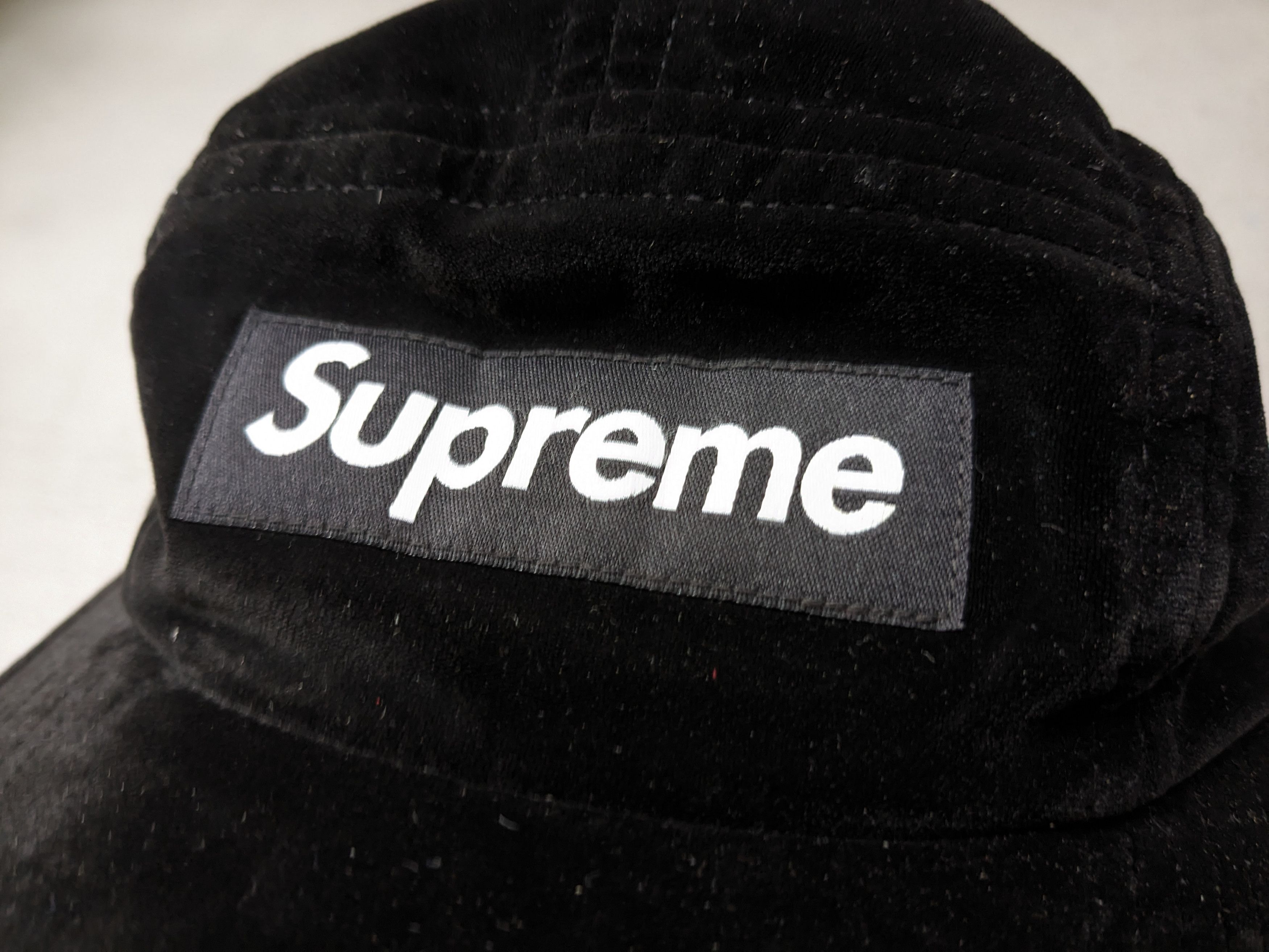 Supreme Supreme Velvet Camp Cap Black Hat 5 Panel Velour BOGO SS16 Size ONE SIZE - 5 Thumbnail