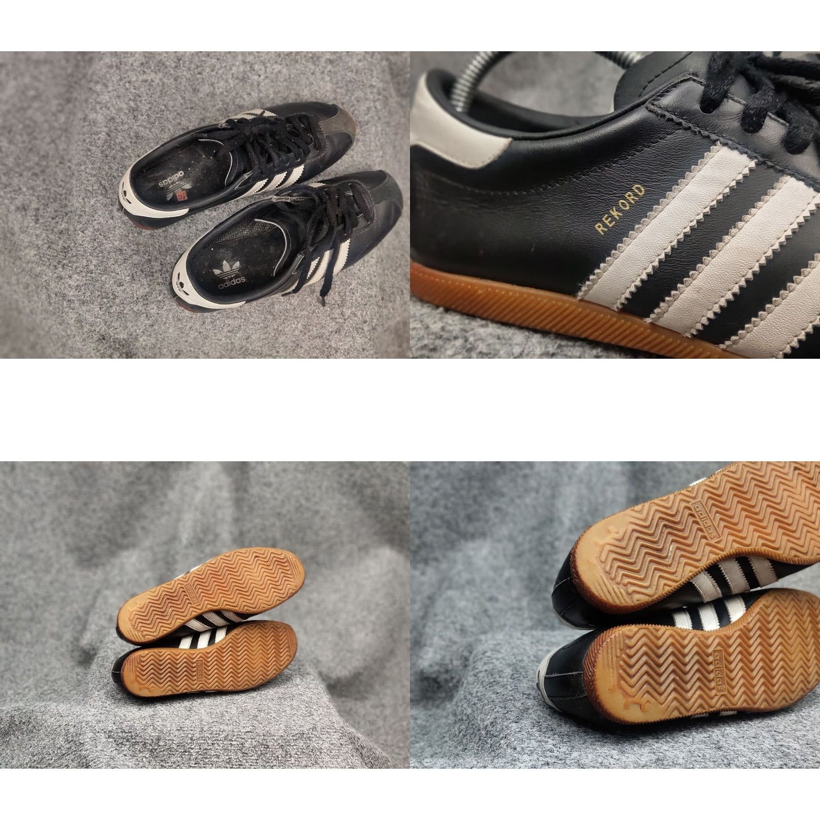 Adidas VINTAGE Adidas Originals Rekord Black Leather Sneaker 5.5 38 5 Adult Men Black Leather Sneaker Adidas Rekord Y2K Style Vintage Size US 6 / EU 39 - 10 Thumbnail
