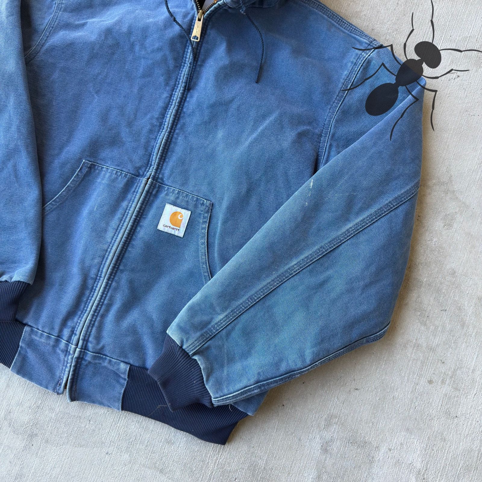 Carhartt × Vintage Vintage Carhartt J05 NVY blue hooded work wear jacket Size US L / EU 52-54 / 3 - 4 Thumbnail