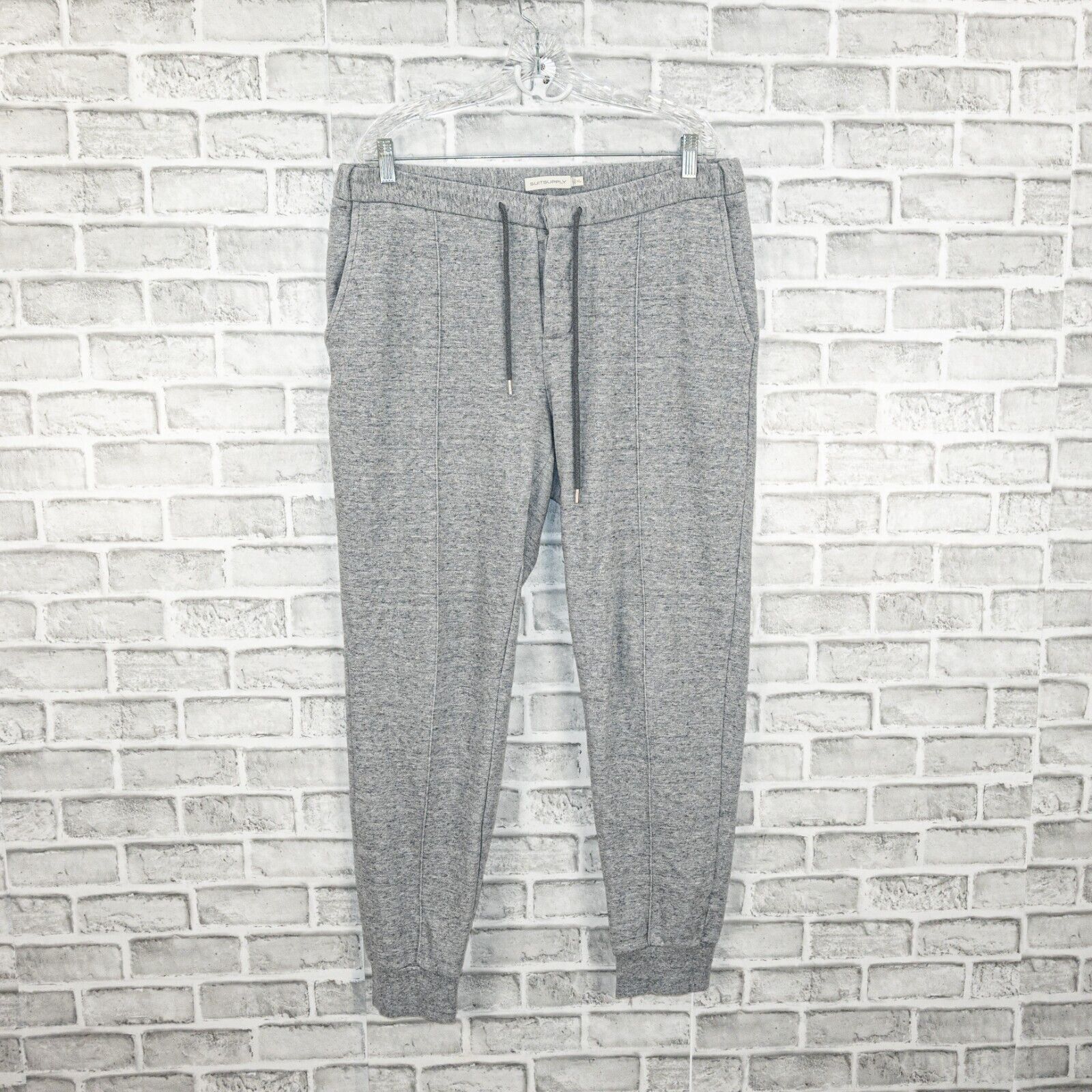 Suitsupply SUITSUPPLY Men's Heather gray drawstring Jogger sweatpant Size US 36 / EU 52 - 1 Thumbnail